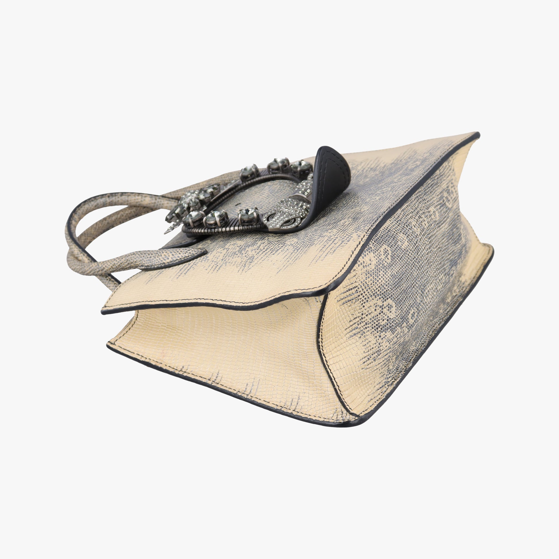 Miu Lady Beige Lizard Embossed Leather 5BA044 53ミュウ レディ ベージュ リザード型押しレザー 5BA044 53