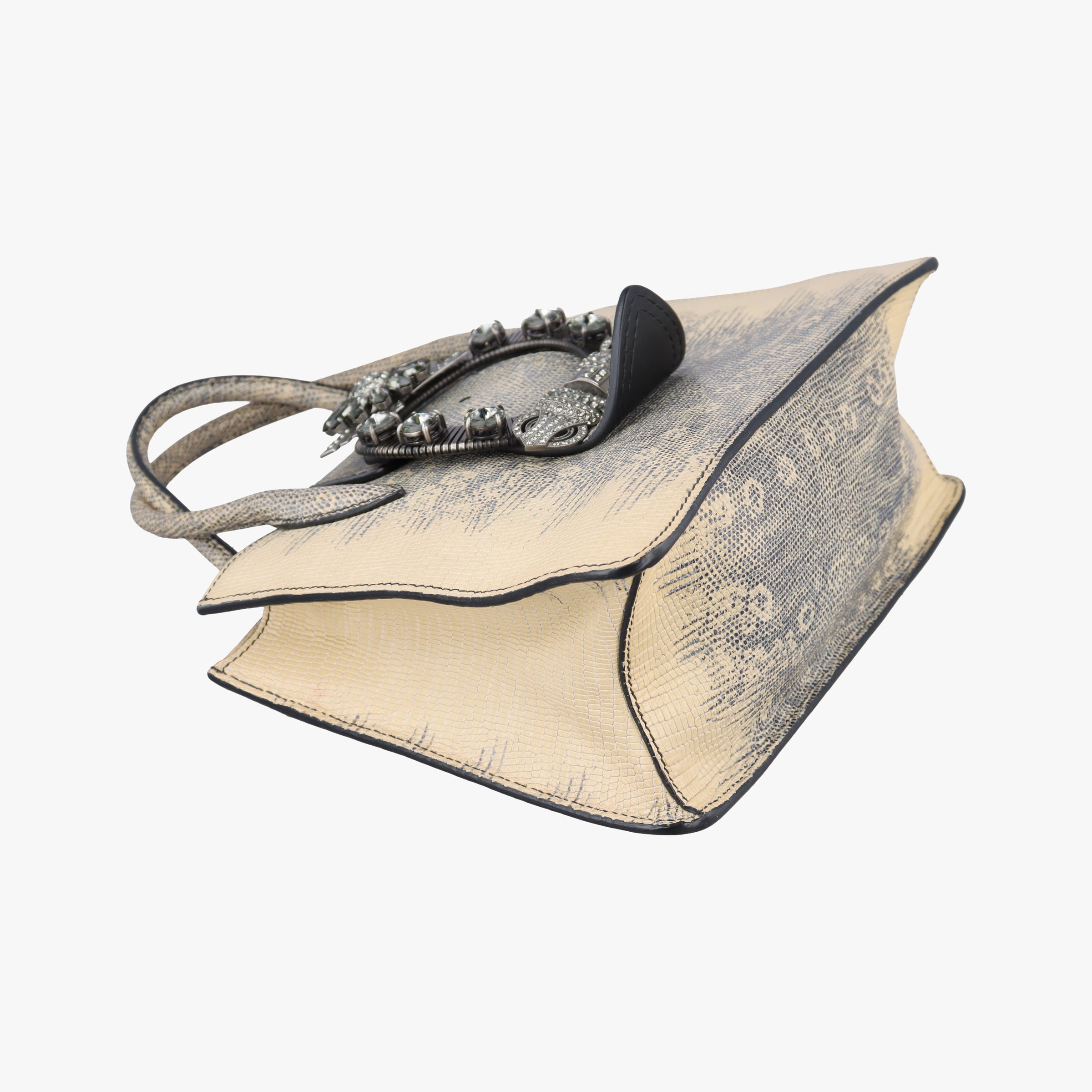 Miu Lady Beige Lizard Embossed Leather 5BA044 53ミュウ レディ ベージュ リザード型押しレザー 5BA044 53