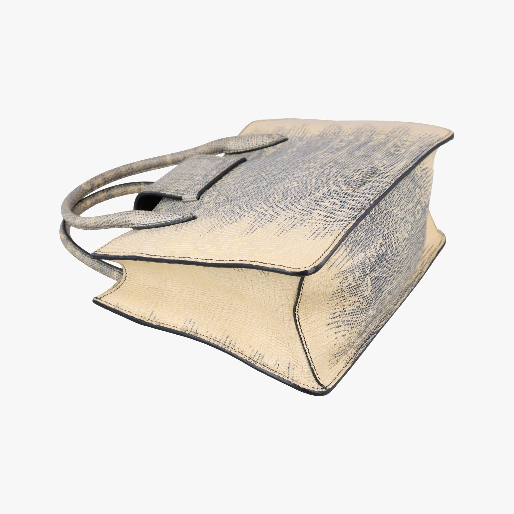 Miu Lady Beige Lizard Embossed Leather 5BA044 53ミュウ レディ ベージュ リザード型押しレザー 5BA044 53