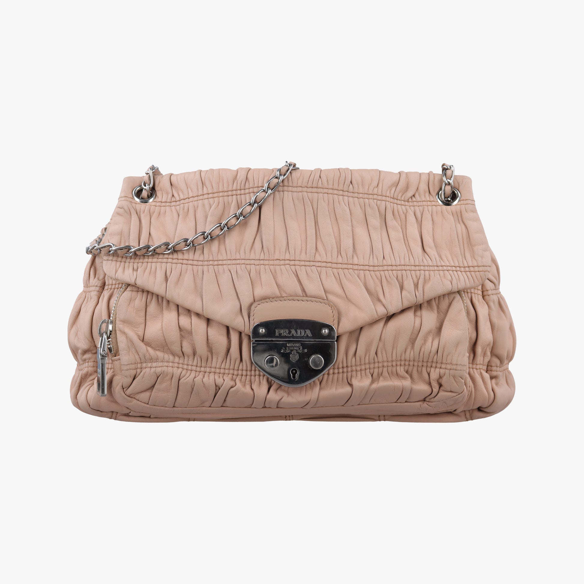 Gaufre Logo Flap Pink Nappa Leather BT0939 7/Qギャザー ロゴフラップ ピンク ナッパレザー BT0939 7/Q