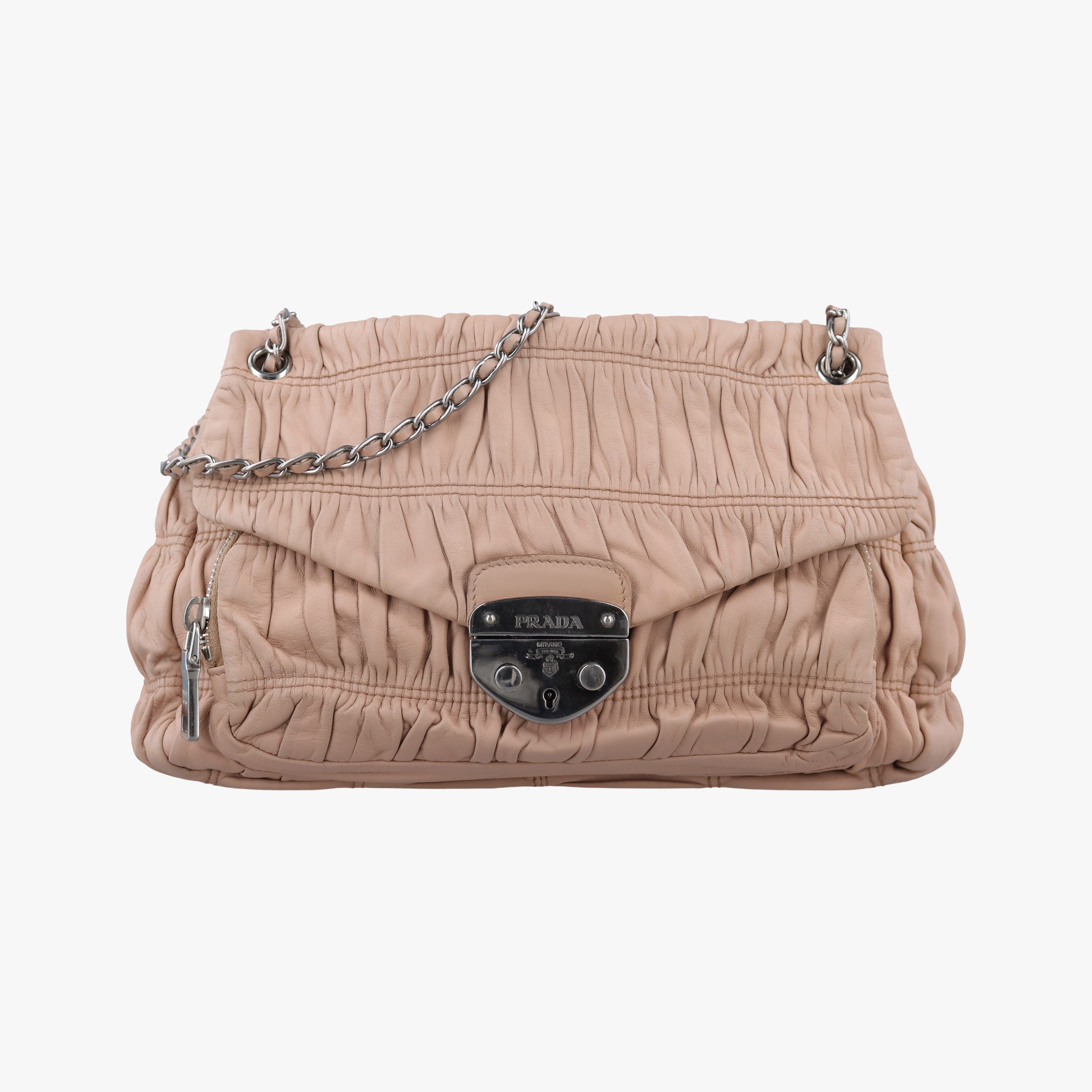 Gaufre Logo Flap Pink Nappa Leather BT0939 7/Qギャザー ロゴフラップ ピンク ナッパレザー BT0939 7/Q