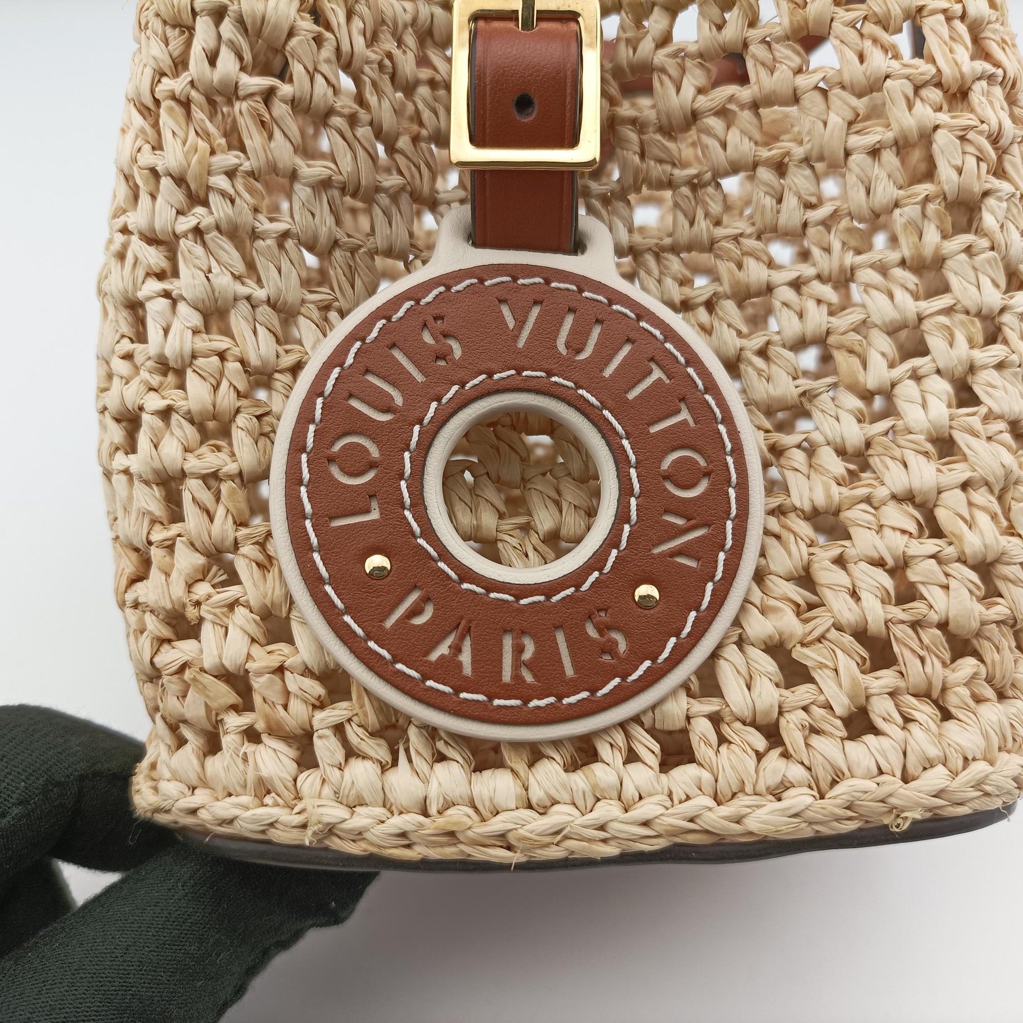 Noé Purse Beige x Brown natural raffia M83521 IC Chipノエ パース ベージュ×ブラウン ナチュラルラフィア M83521 ICチップ