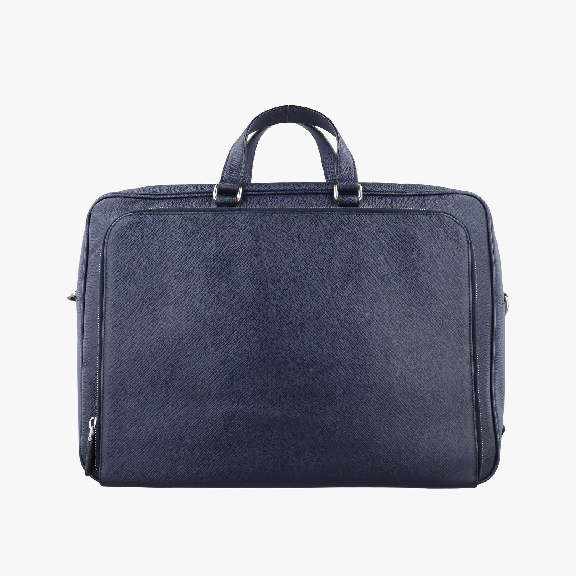 Triangle Logo Plate Navy Saffiano Leather 164 7/R三角 ロゴ プレート ブルーブラック サフィアーノレザー 164 7/R