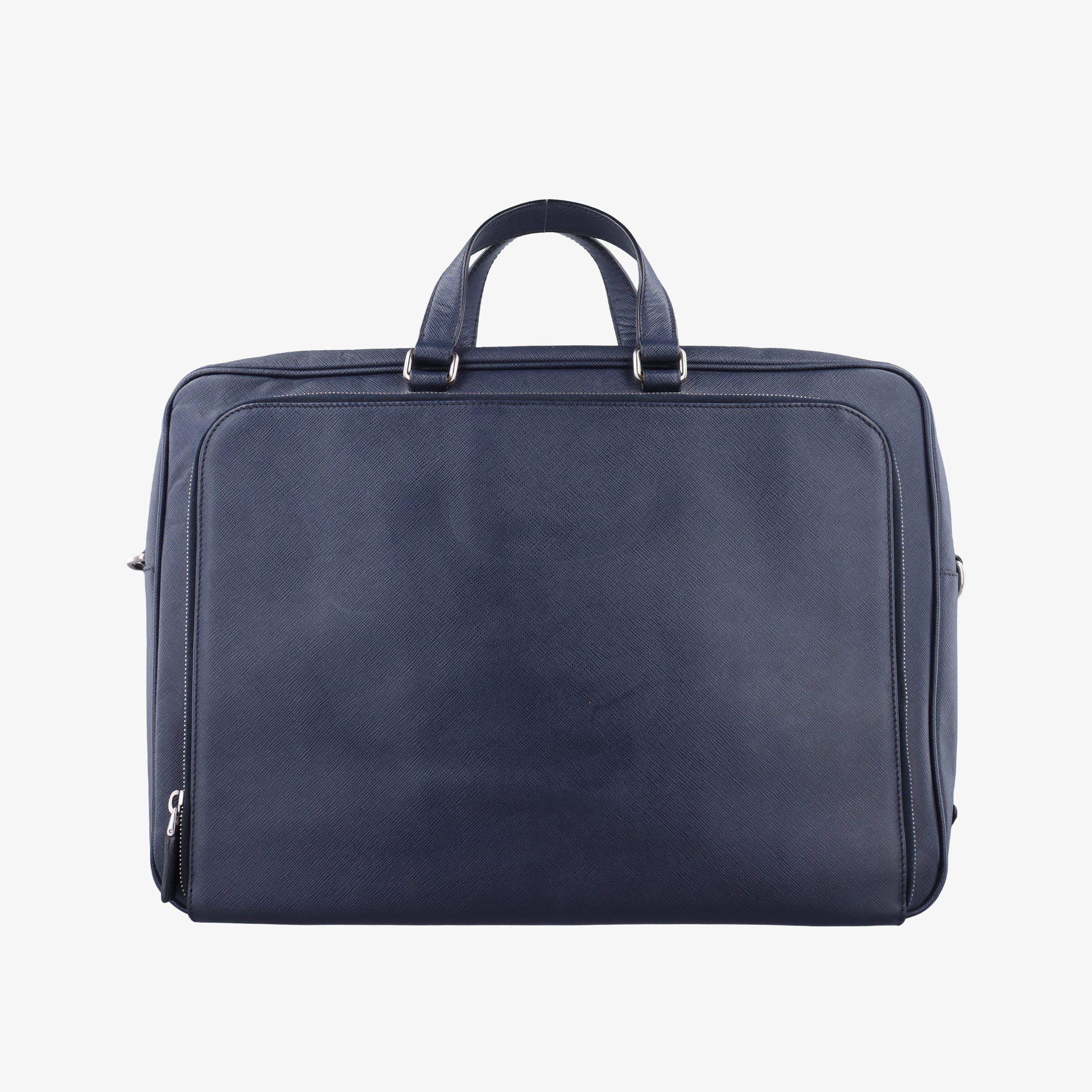 Triangle Logo Plate Navy Saffiano Leather 164 7/R三角 ロゴ プレート ブルーブラック サフィアーノレザー 164 7/R