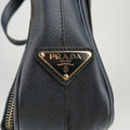 Triangle Logo Plate Navy Saffiano Leather 164 7/R三角 ロゴ プレート ブルーブラック サフィアーノレザー 164 7/R