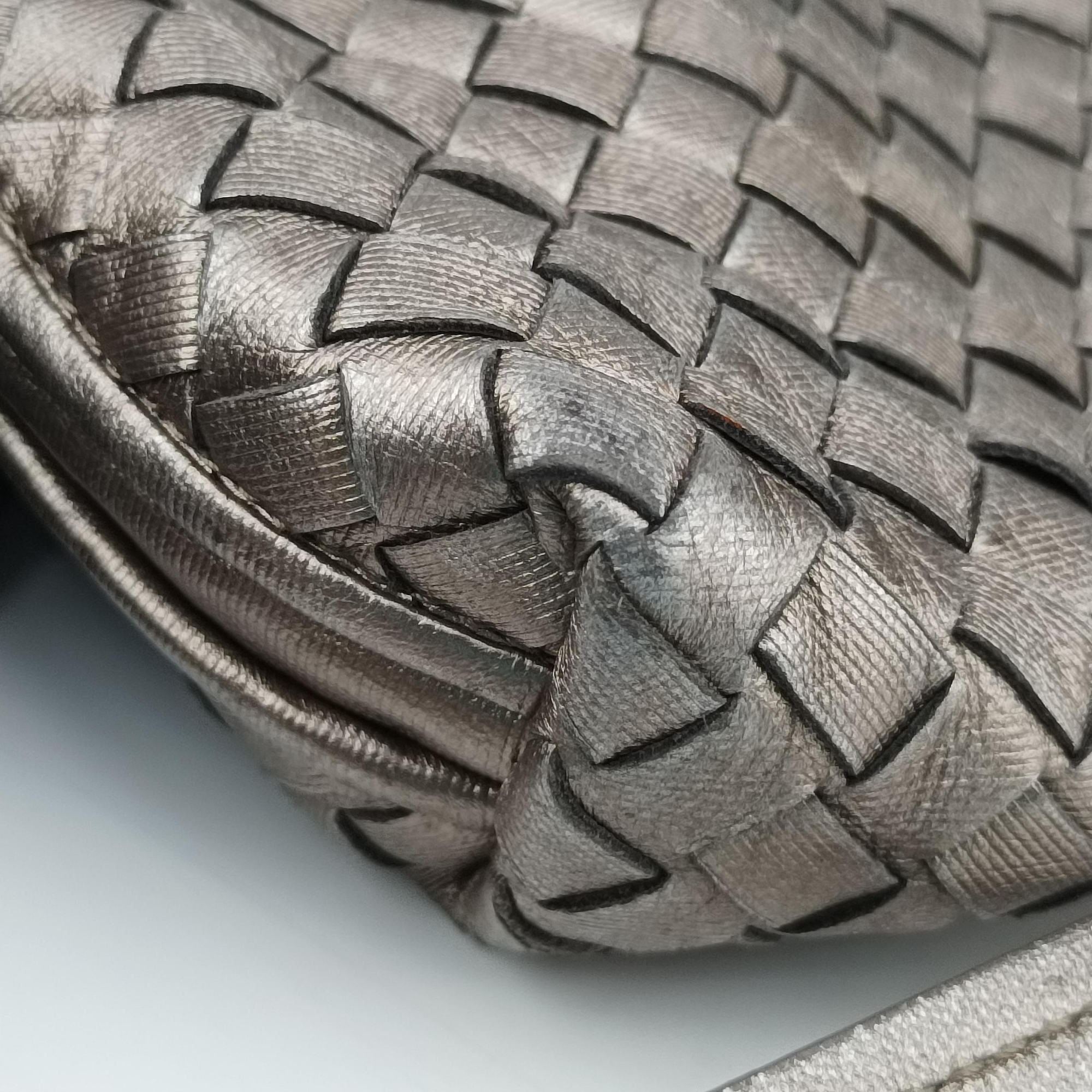 NODINI Intrecciato Silver Gray lambskin B06389674Zノディーニ イントレチャート シルバーグレー ラムスキン B06389674Z