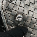 NODINI Intrecciato Silver Gray lambskin B06389674Zノディーニ イントレチャート シルバーグレー ラムスキン B06389674Z