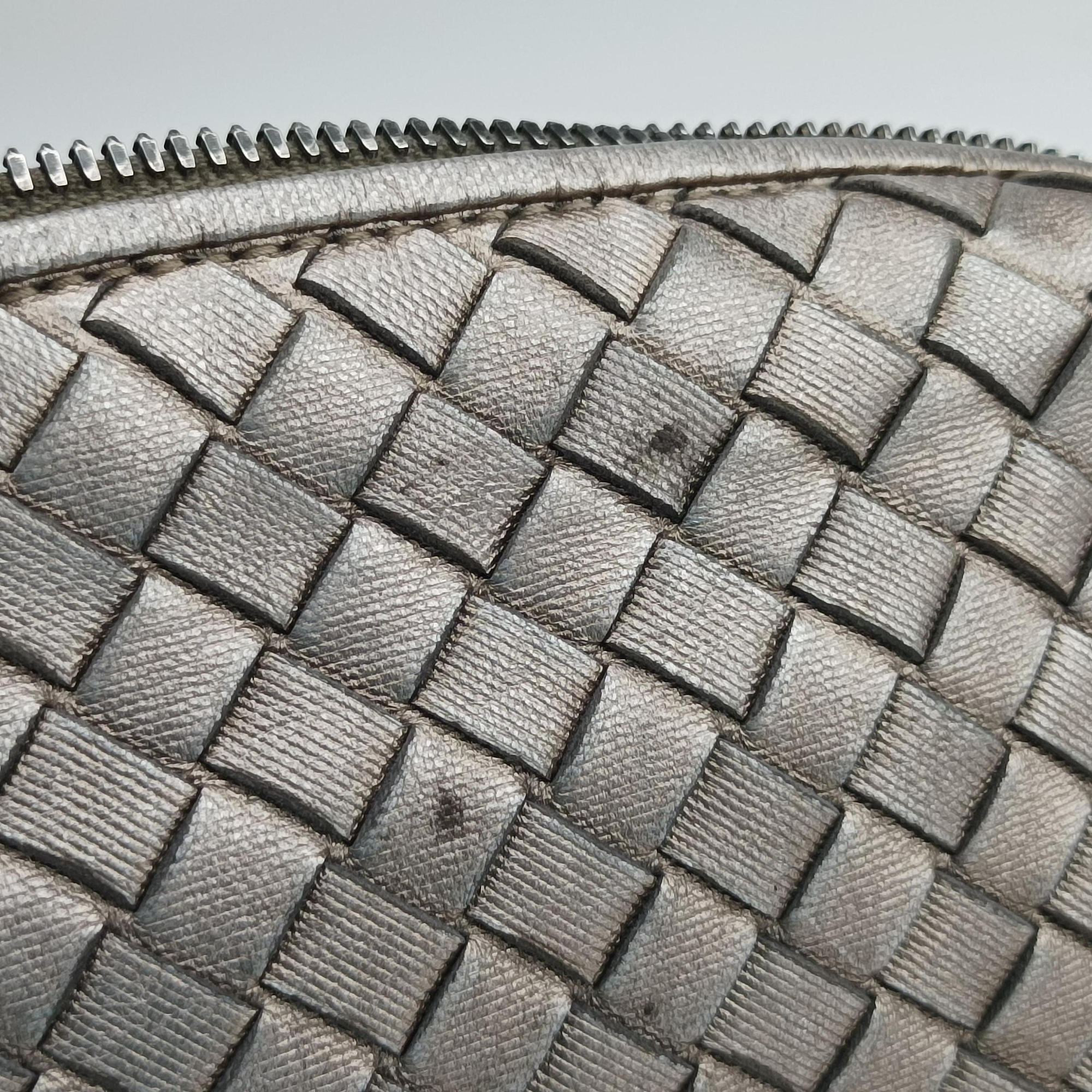 NODINI Intrecciato Silver Gray lambskin B06389674Zノディーニ イントレチャート シルバーグレー ラムスキン B06389674Z