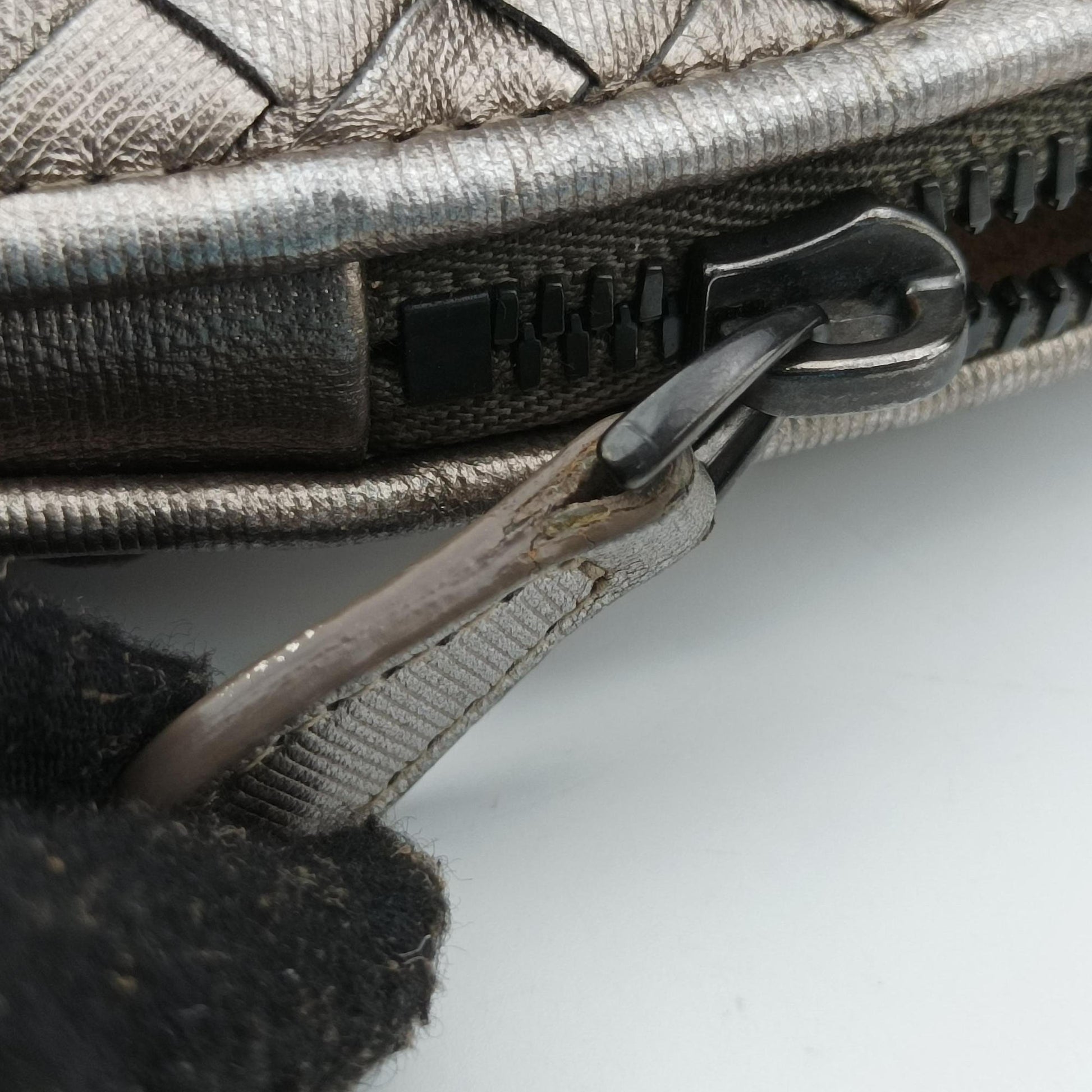 NODINI Intrecciato Silver Gray lambskin B06389674Zノディーニ イントレチャート シルバーグレー ラムスキン B06389674Z