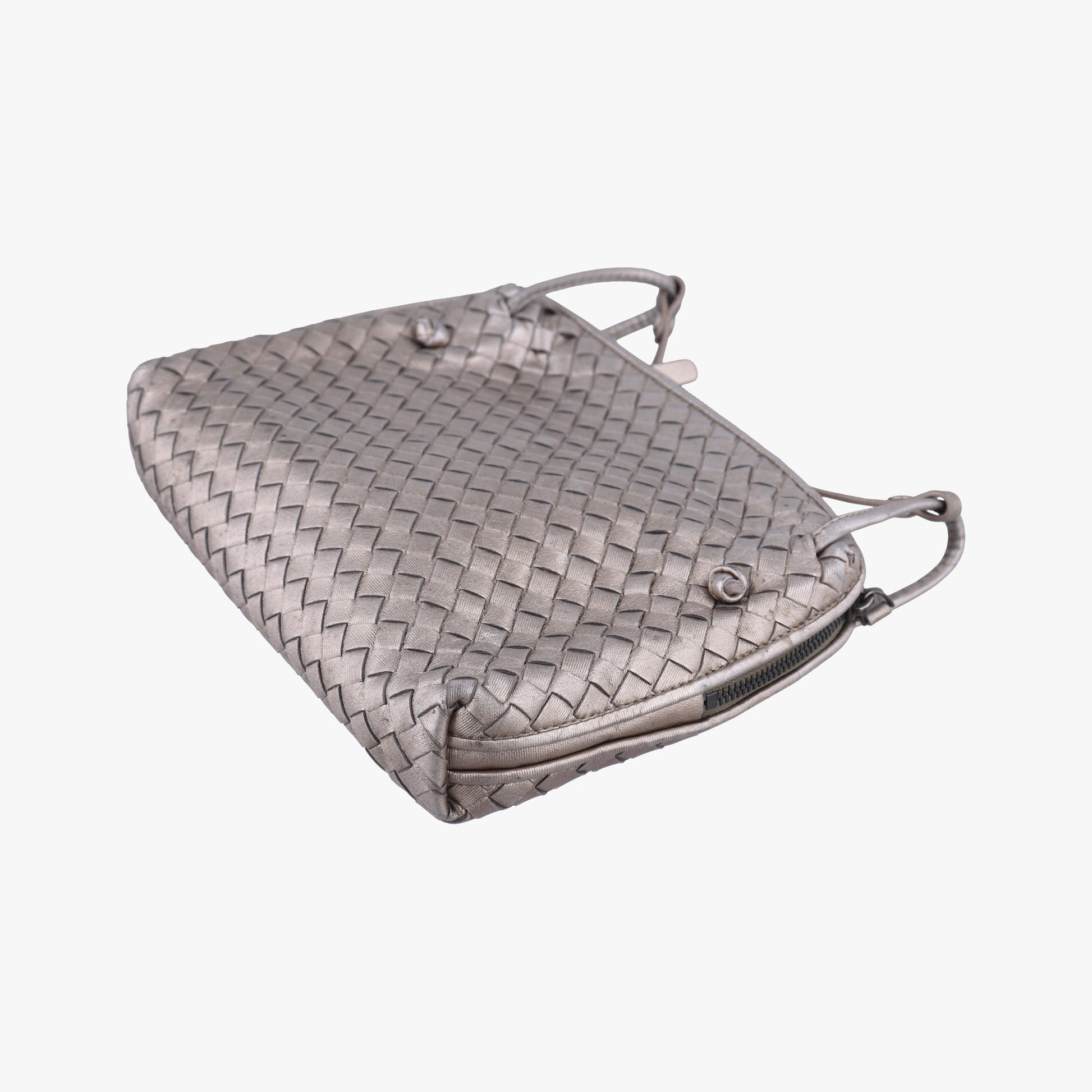NODINI Intrecciato Silver Gray lambskin B06389674Zノディーニ イントレチャート シルバーグレー ラムスキン B06389674Z