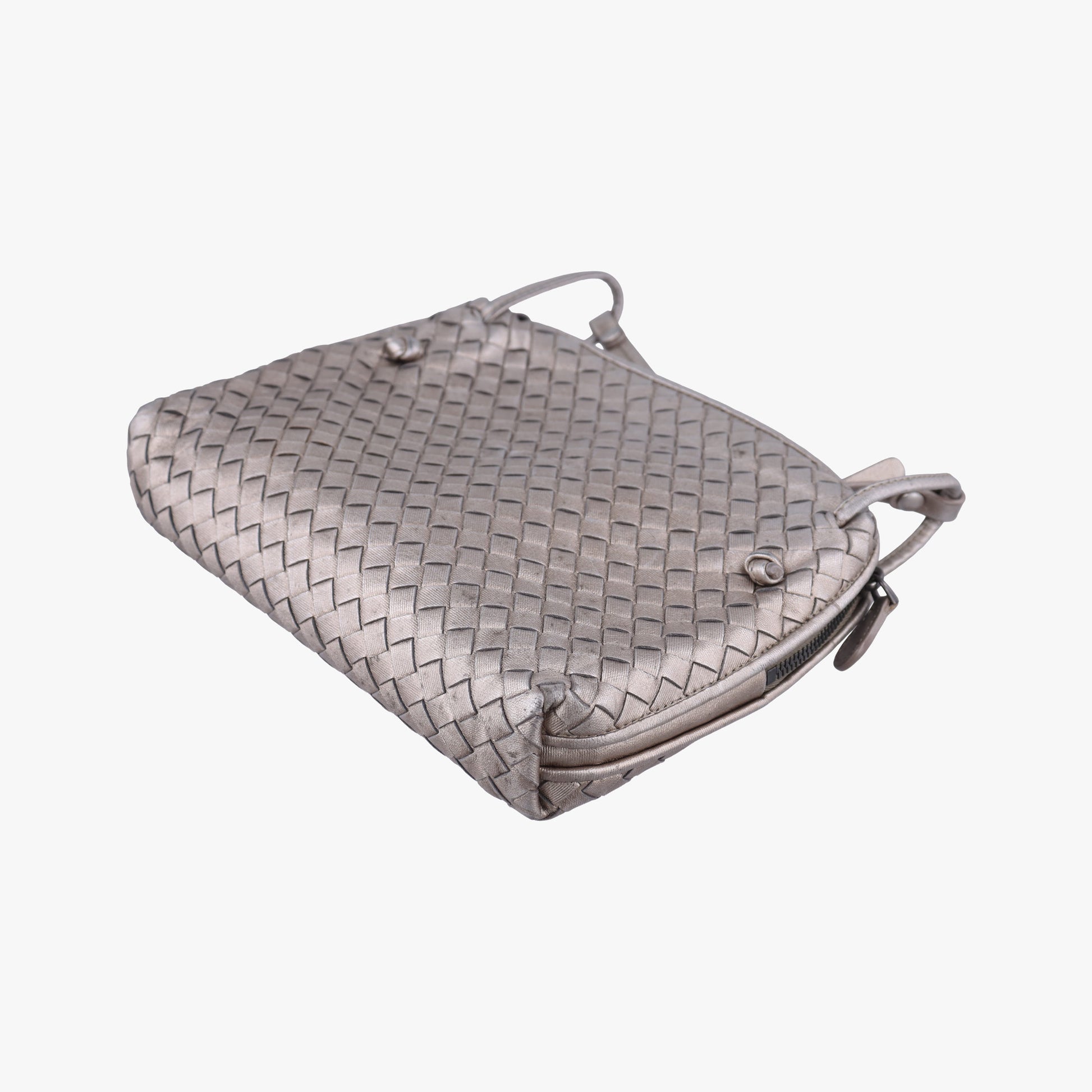 NODINI Intrecciato Silver Gray lambskin B06389674Zノディーニ イントレチャート シルバーグレー ラムスキン B06389674Z