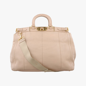 Cervo Frame Satchel Beige Leather 113セルボ フレーム サッチェル ベージュ レザー 113