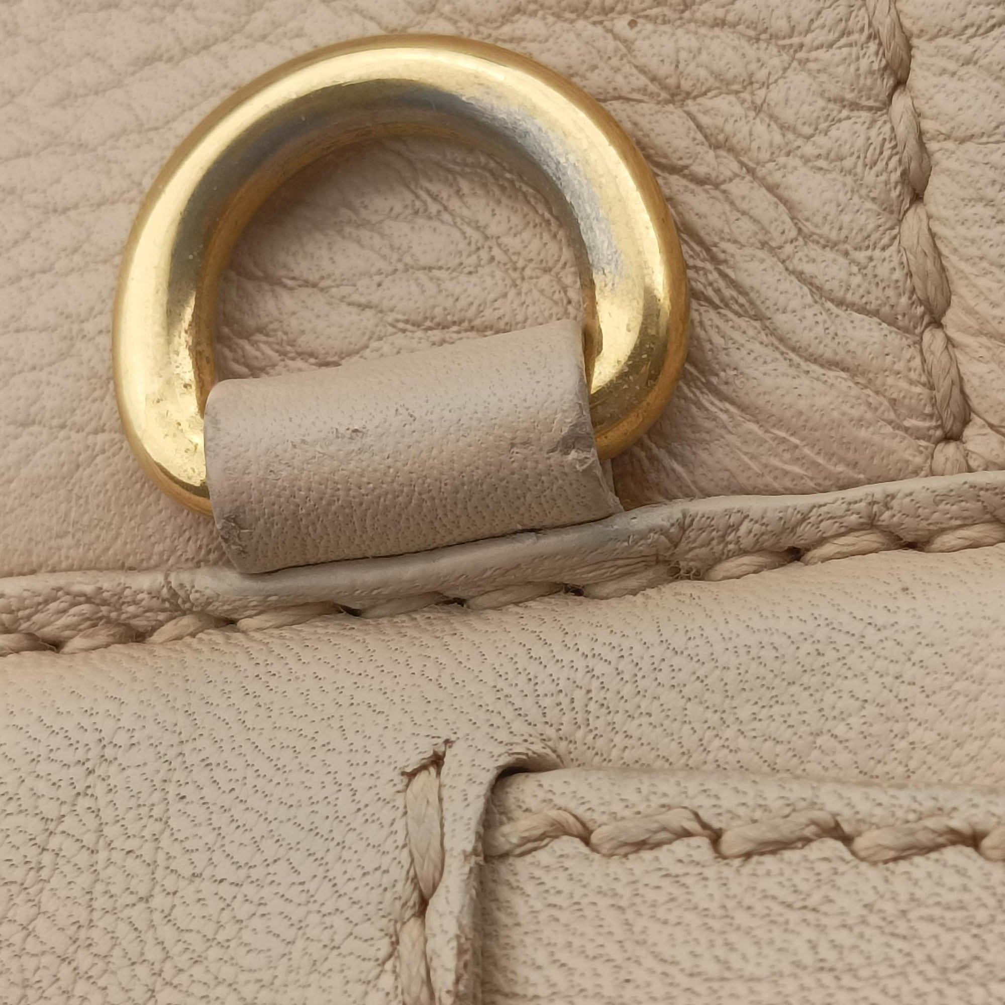 Cervo Frame Satchel Beige Leather 113セルボ フレーム サッチェル ベージュ レザー 113