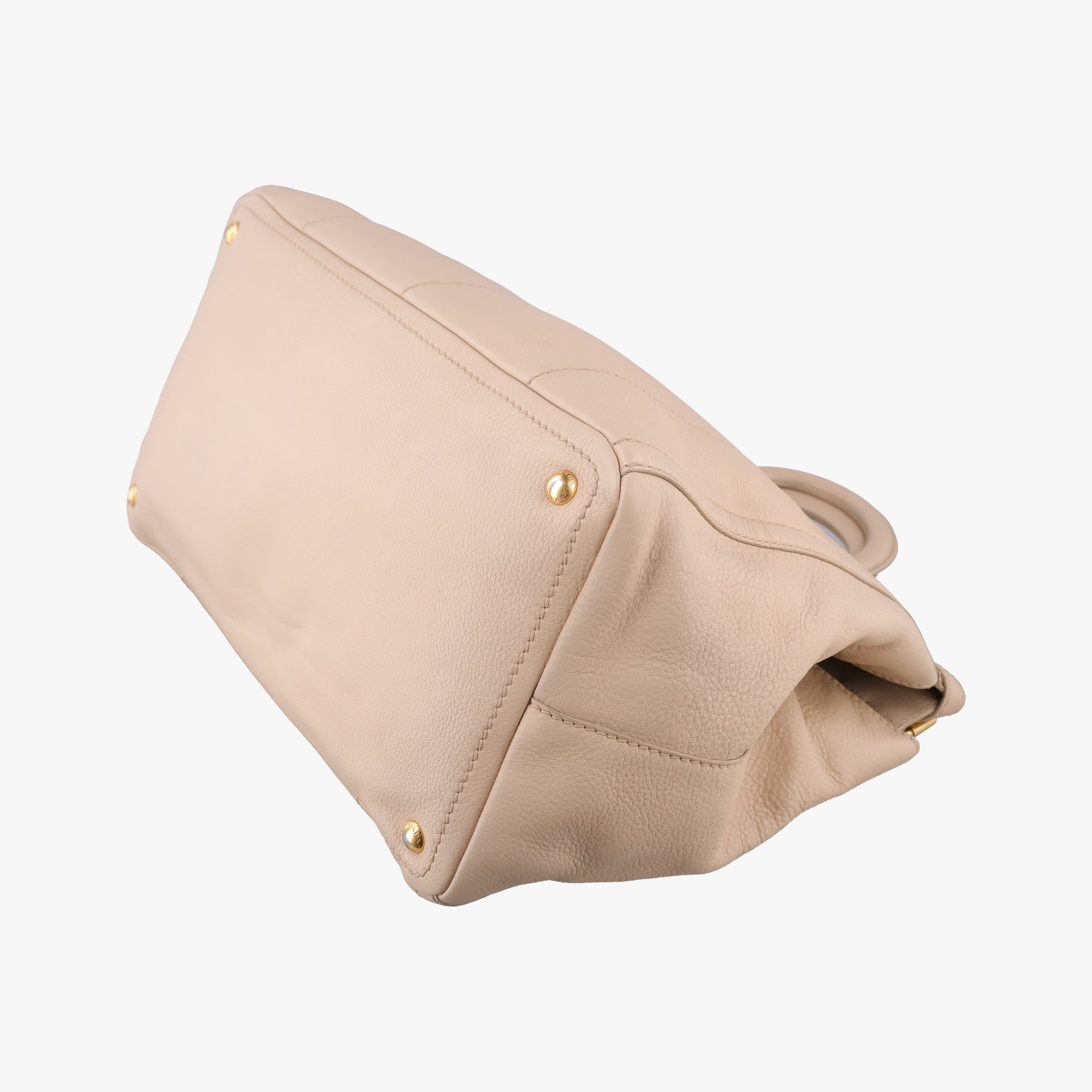 Cervo Frame Satchel Beige Leather 113セルボ フレーム サッチェル ベージュ レザー 113