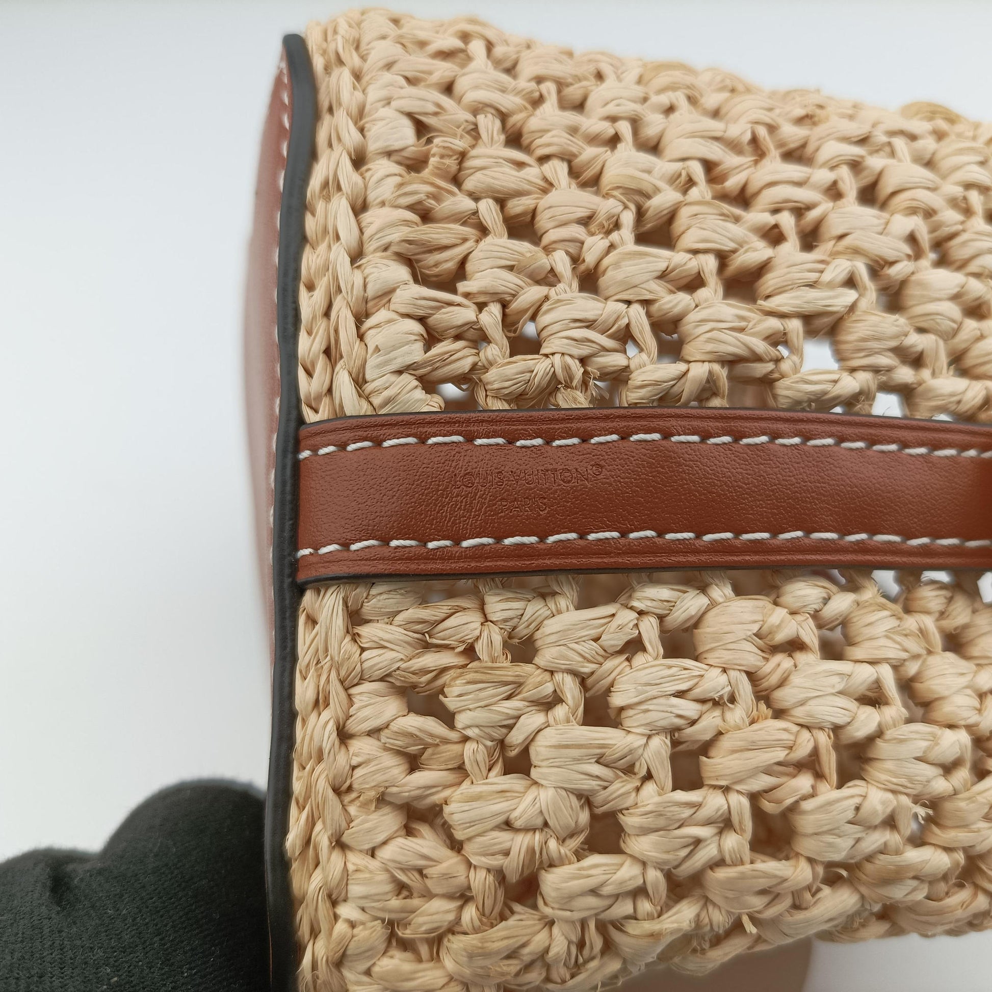 Noé Purse Beige x Brown natural raffia M83521 IC Chipノエ パース ベージュ×ブラウン ナチュラルラフィア M83521 ICチップ