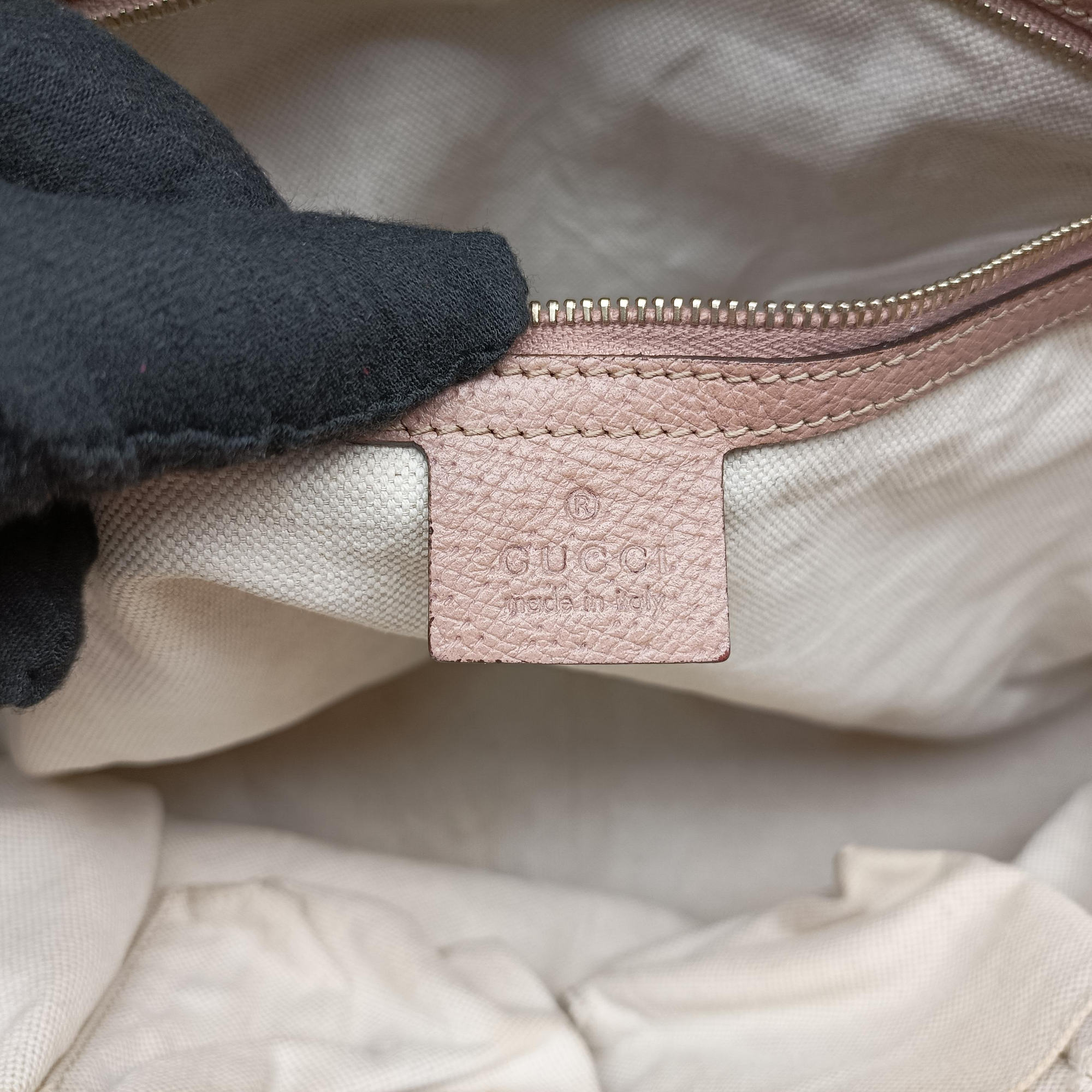 Bree Brown Leather×Canvas 323671 G015653987ブリー ブラウン レザー×キャンバス 323671 G015653987