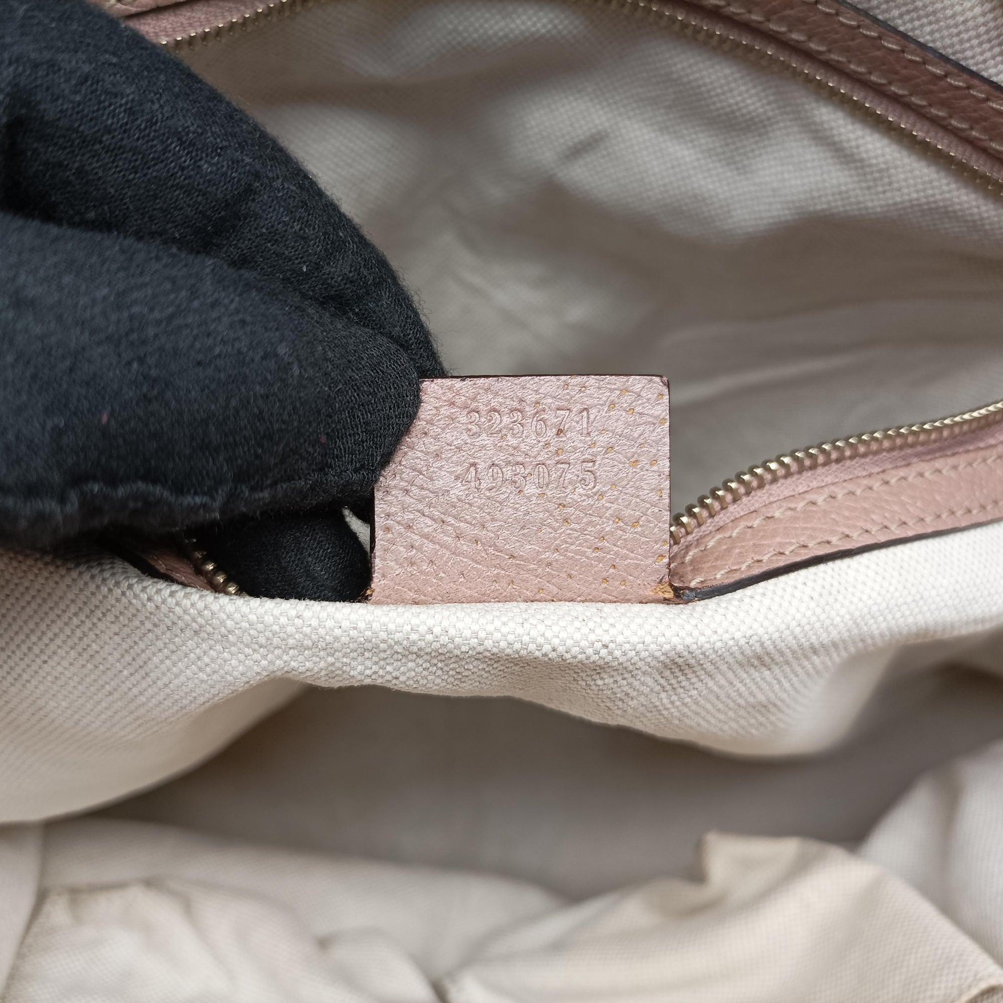 Bree Brown Leather×Canvas 323671 G015653987ブリー ブラウン レザー×キャンバス 323671 G015653987