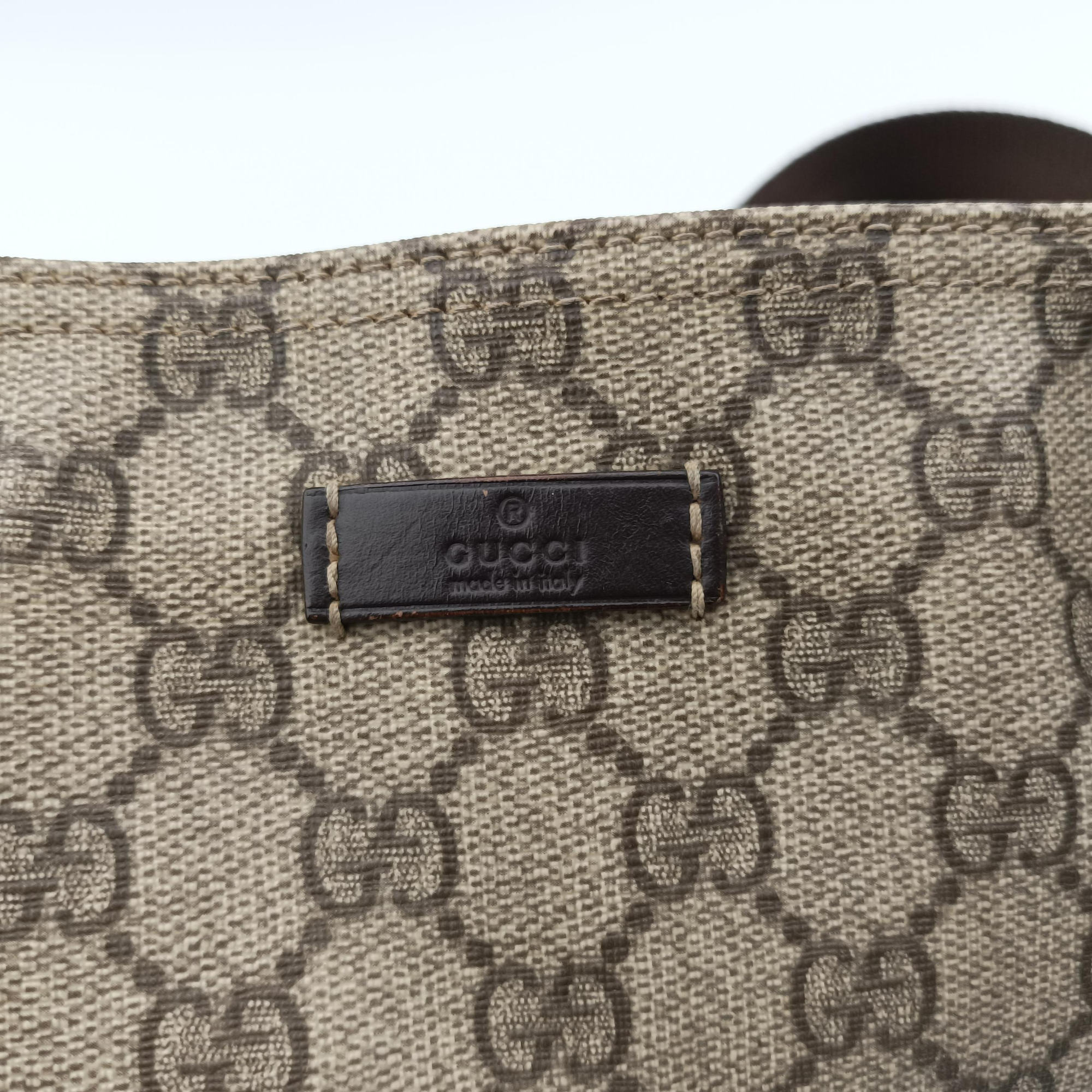 GG Plus GG Supreme Beige×Brown PVC coated canvas 201446 D6121252GGプラス GGスプリーム ベージュ×ブラウン PVCコーティングキャンバス 201446 D6121252