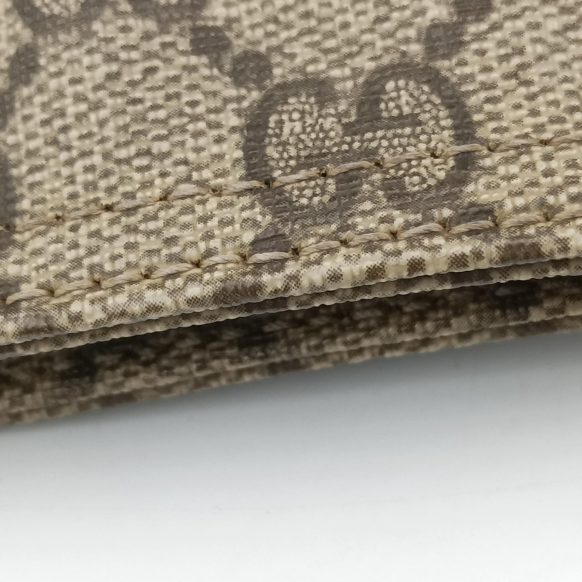 GG Plus GG Supreme Beige×Brown PVC coated canvas 201446 D6121252GGプラス GGスプリーム ベージュ×ブラウン PVCコーティングキャンバス 201446 D6121252