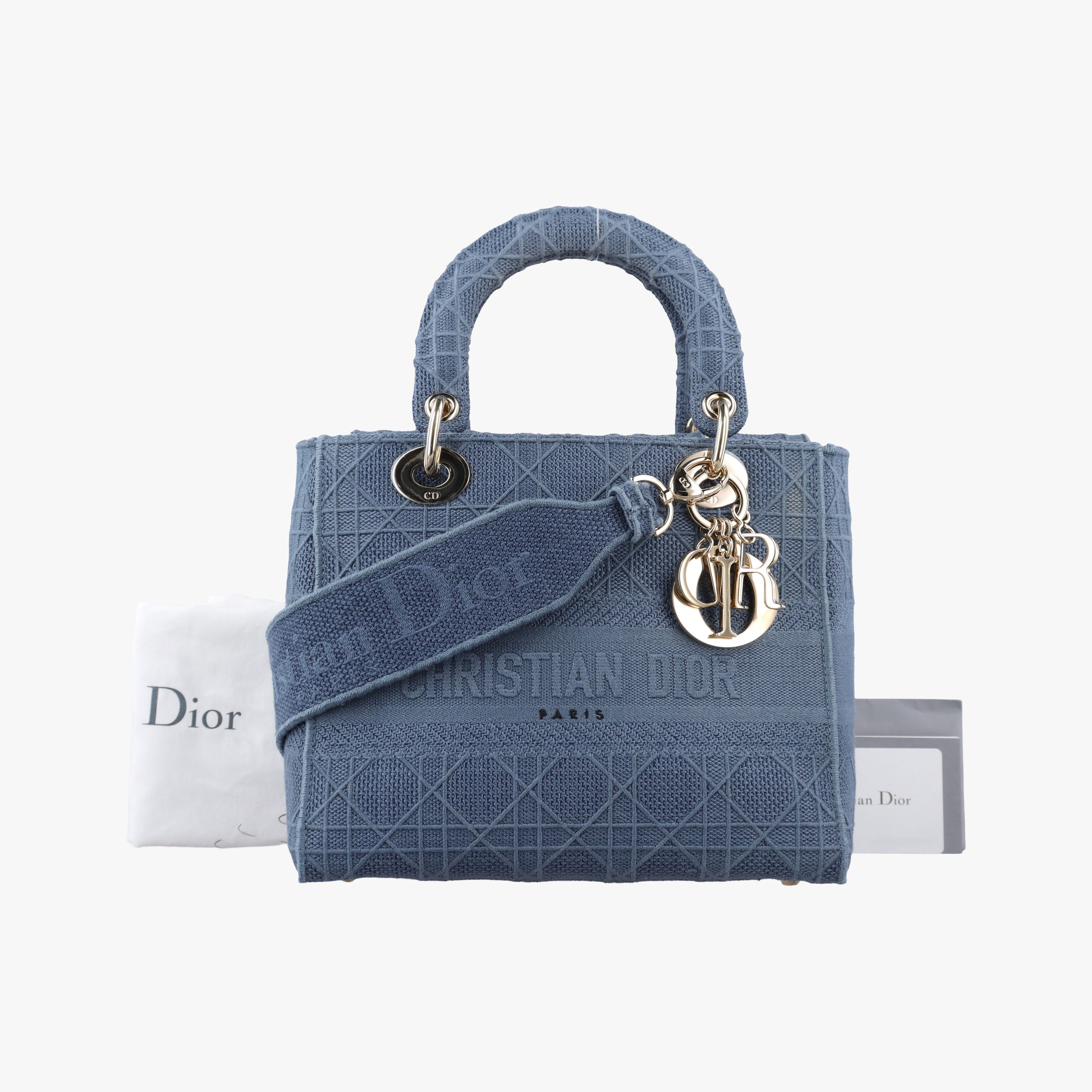 Lady Dior Navy Jacquard 50-MA-0270レディディオール ネイビー ジャガード 50-MA-0270