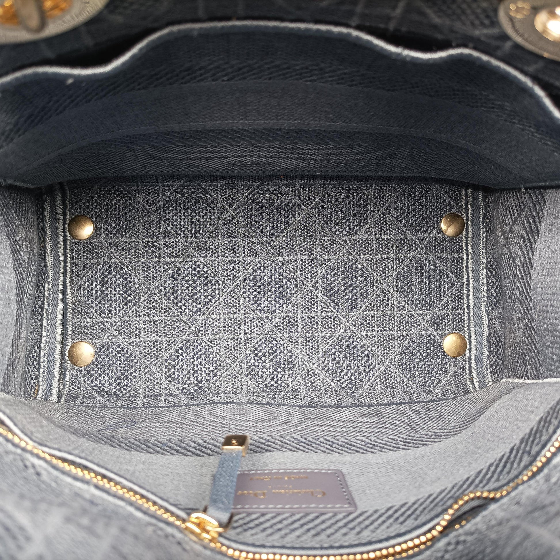 Lady Dior Navy Jacquard 50-MA-0270レディディオール ネイビー ジャガード 50-MA-0270