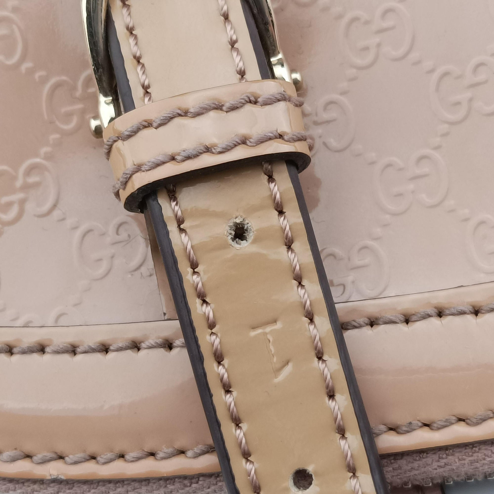 Microguccissima Beige Patent Leather 309617 B014877768マイクログッチシマ ベージュ パテント 309617 B014877768