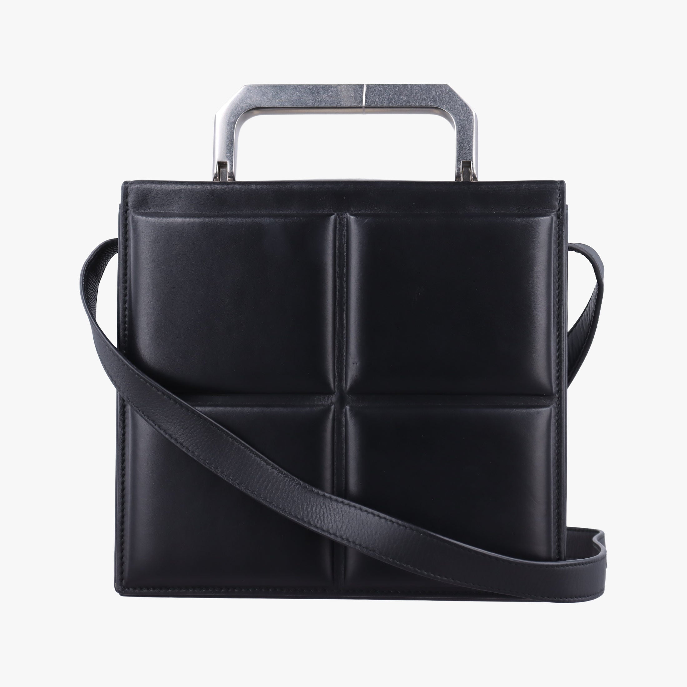 Padded Messenger Mini Trunk Black lambskin IC Chipパデッド メッセンジャー ミニトランク ブラック ラムスキン ICチップ