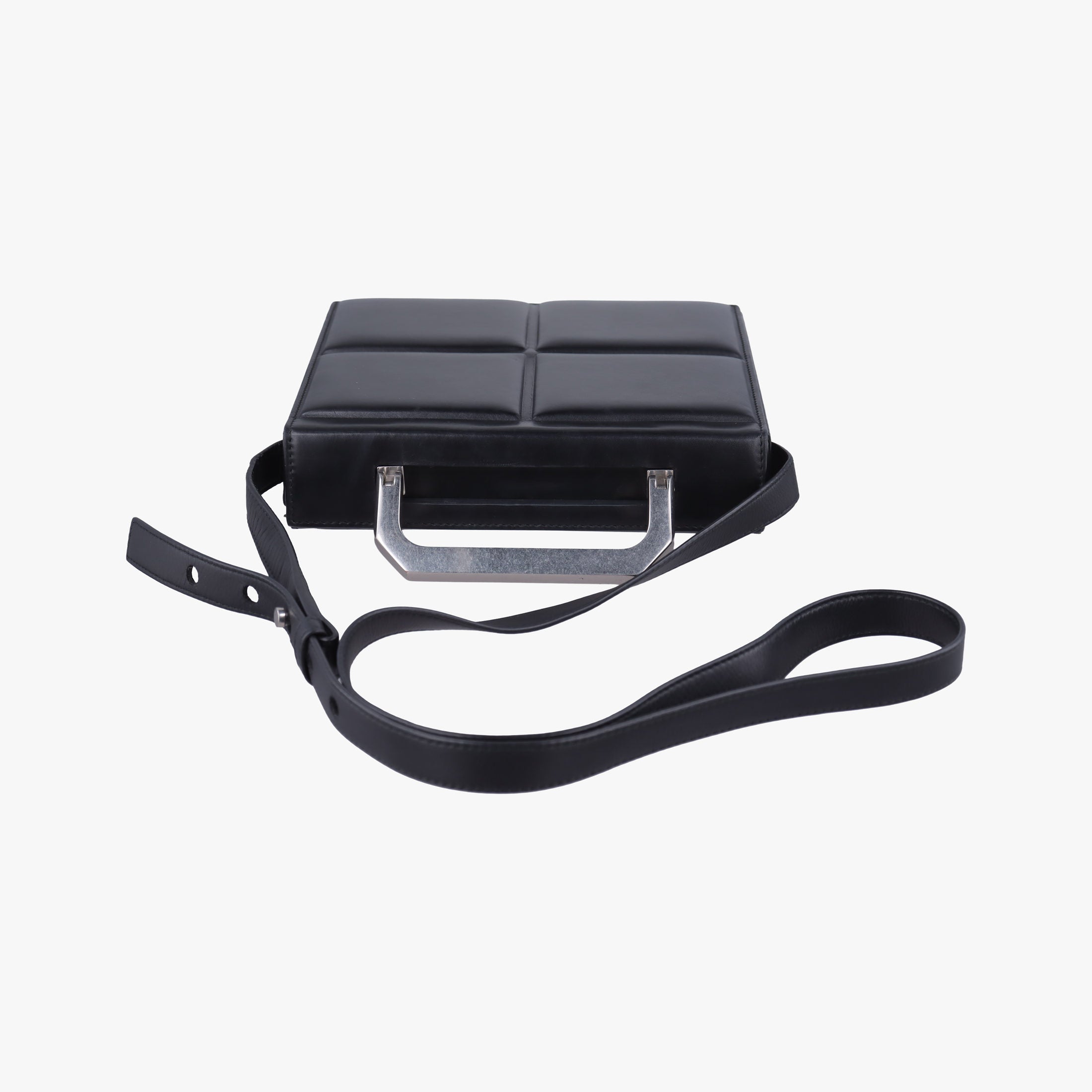 Padded Messenger Mini Trunk Black lambskin IC Chipパデッド メッセンジャー ミニトランク ブラック ラムスキン ICチップ