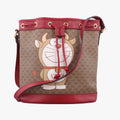 Doraemon collaboration Brown x red PVC coated canvas×Leather 655597 C034153879ドラえもんコラボ ブラウンxレッド PVCコーティングキャンバス×レザー 655597 C034153879