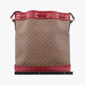 Doraemon collaboration Brown x red PVC coated canvas×Leather 655597 C034153879ドラえもんコラボ ブラウンxレッド PVCコーティングキャンバス×レザー 655597 C034153879