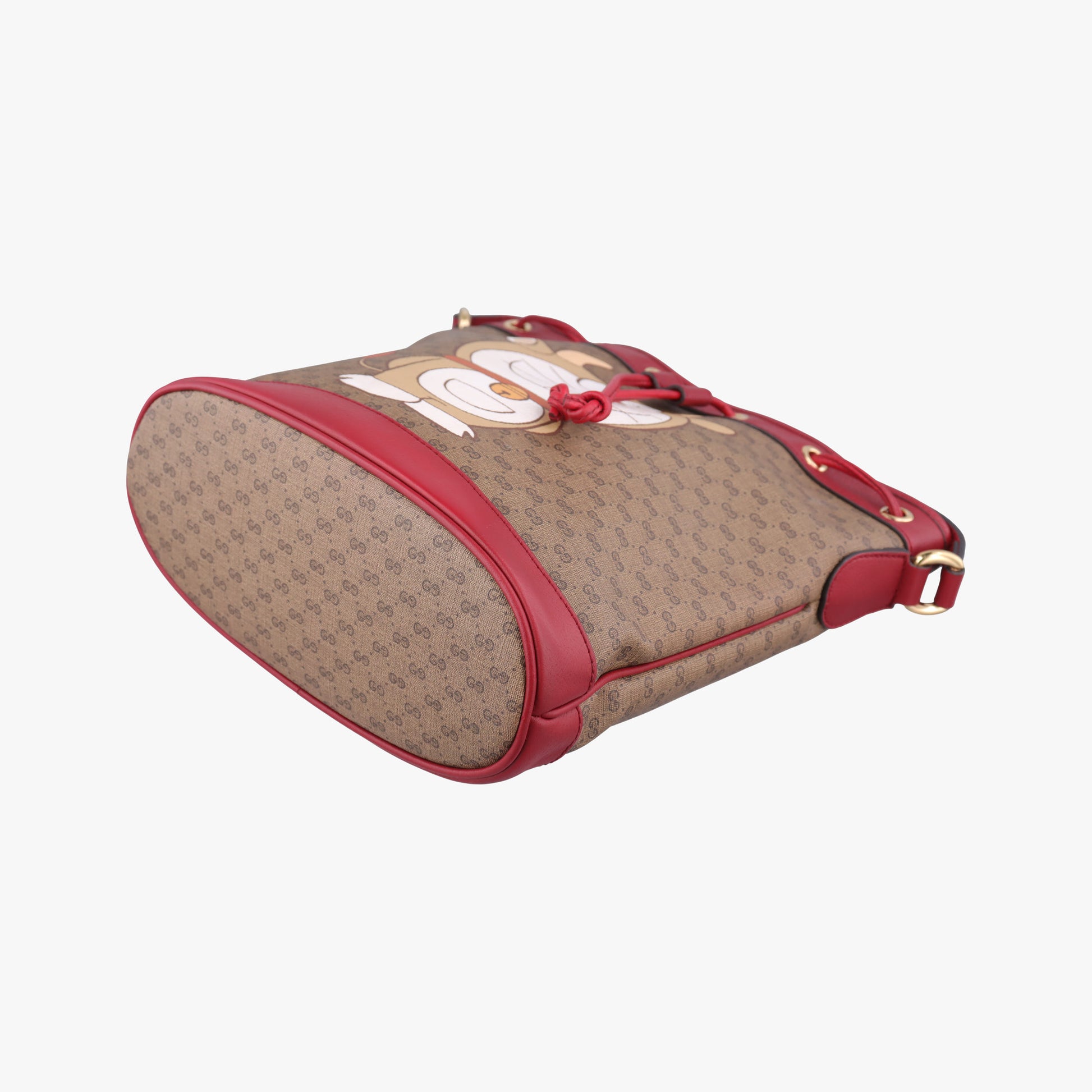 Doraemon collaboration Brown x red PVC coated canvas×Leather 655597 C034153879ドラえもんコラボ ブラウンxレッド PVCコーティングキャンバス×レザー 655597 C034153879