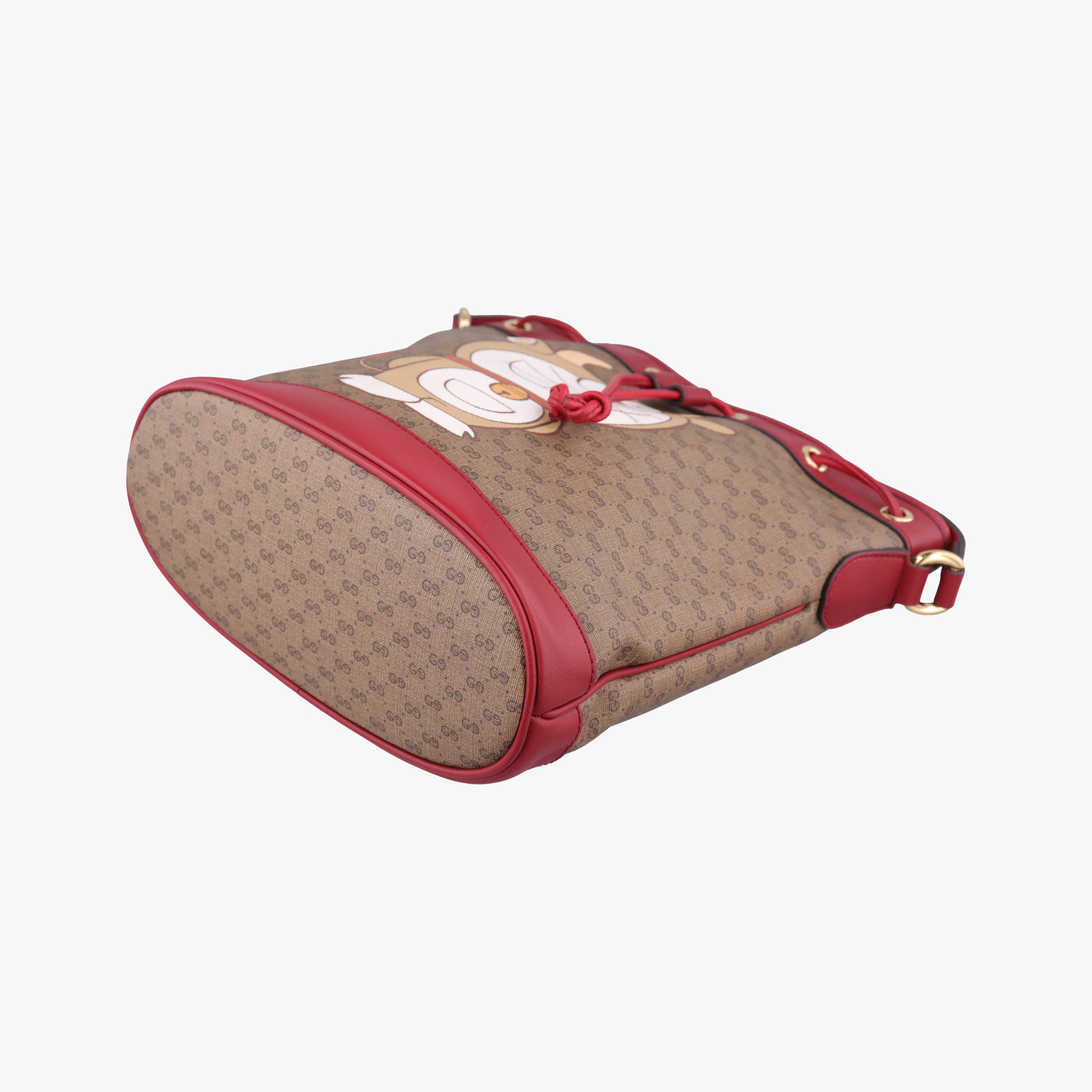 Doraemon collaboration Brown x red PVC coated canvas×Leather 655597 C034153879ドラえもんコラボ ブラウンxレッド PVCコーティングキャンバス×レザー 655597 C034153879