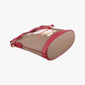 Doraemon collaboration Brown x red PVC coated canvas×Leather 655597 C034153879ドラえもんコラボ ブラウンxレッド PVCコーティングキャンバス×レザー 655597 C034153879