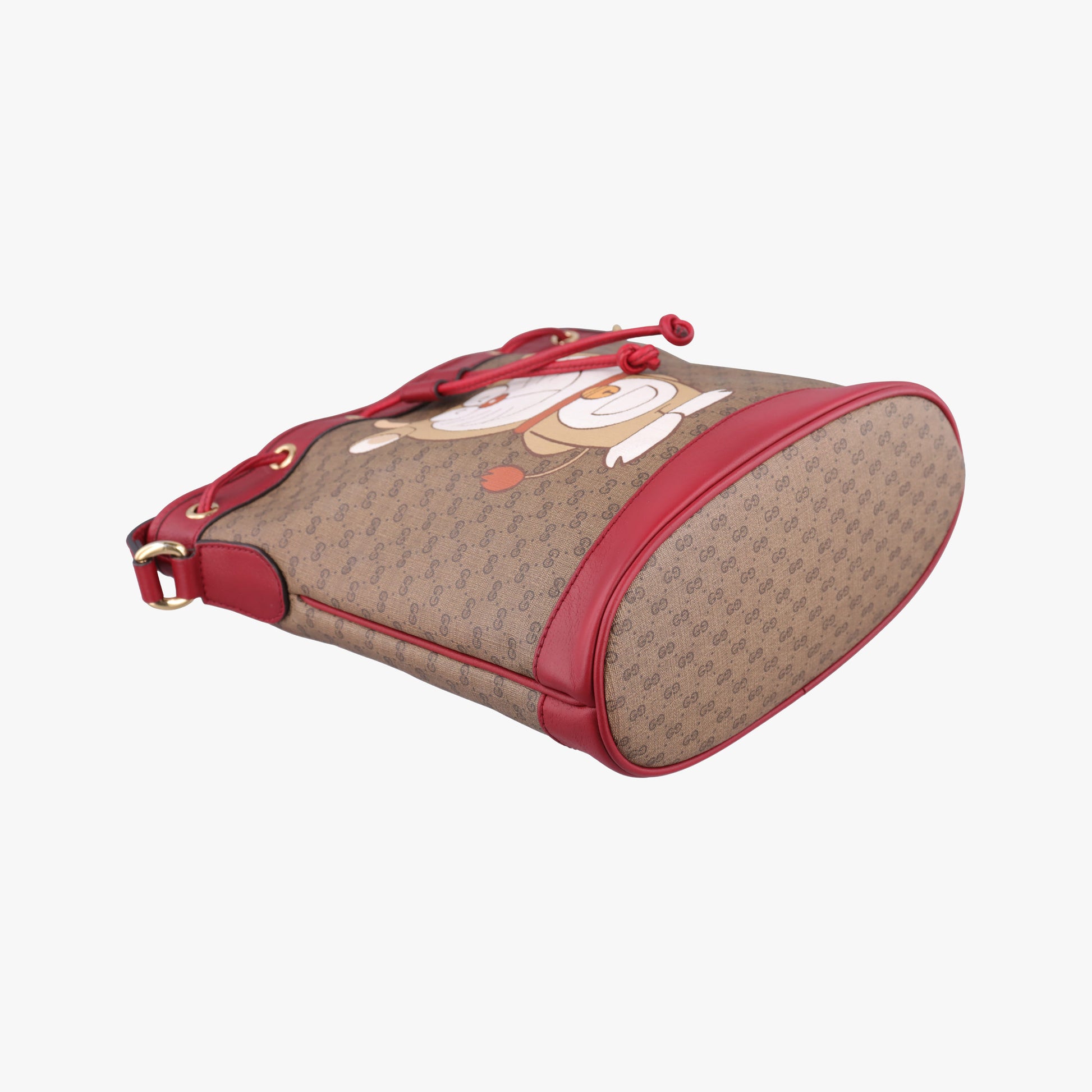 Doraemon collaboration Brown x red PVC coated canvas×Leather 655597 C034153879ドラえもんコラボ ブラウンxレッド PVCコーティングキャンバス×レザー 655597 C034153879
