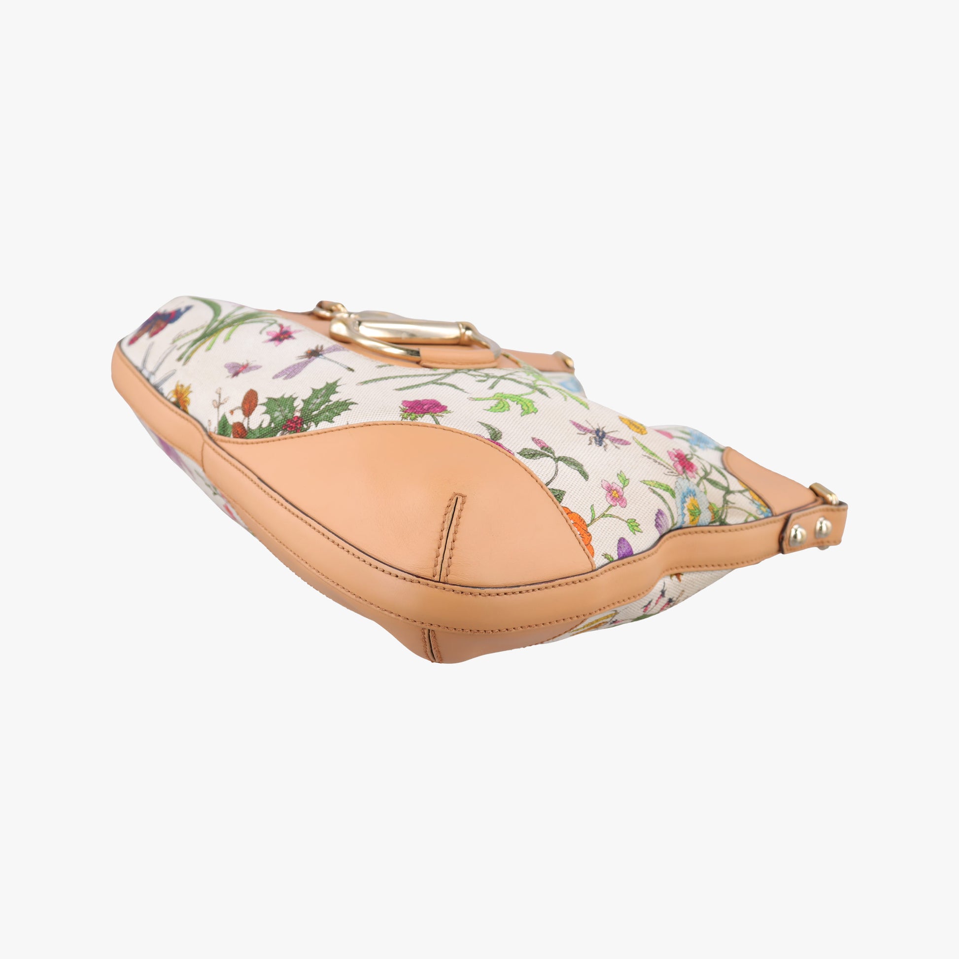 Horsebit Hobo Ivory×Pink×Multicolor canvas×leather 137388 ホースビット ホーボー アイボリー×ピンク×マルチカラー キャンバス×レザー 137388 