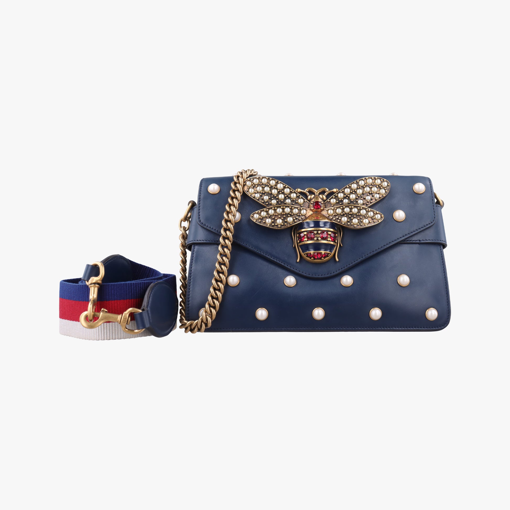 Queen Margaret Navy Leather 453778 F022216287クイーン マーガレット ネイビー レザー 453778 F022216287
