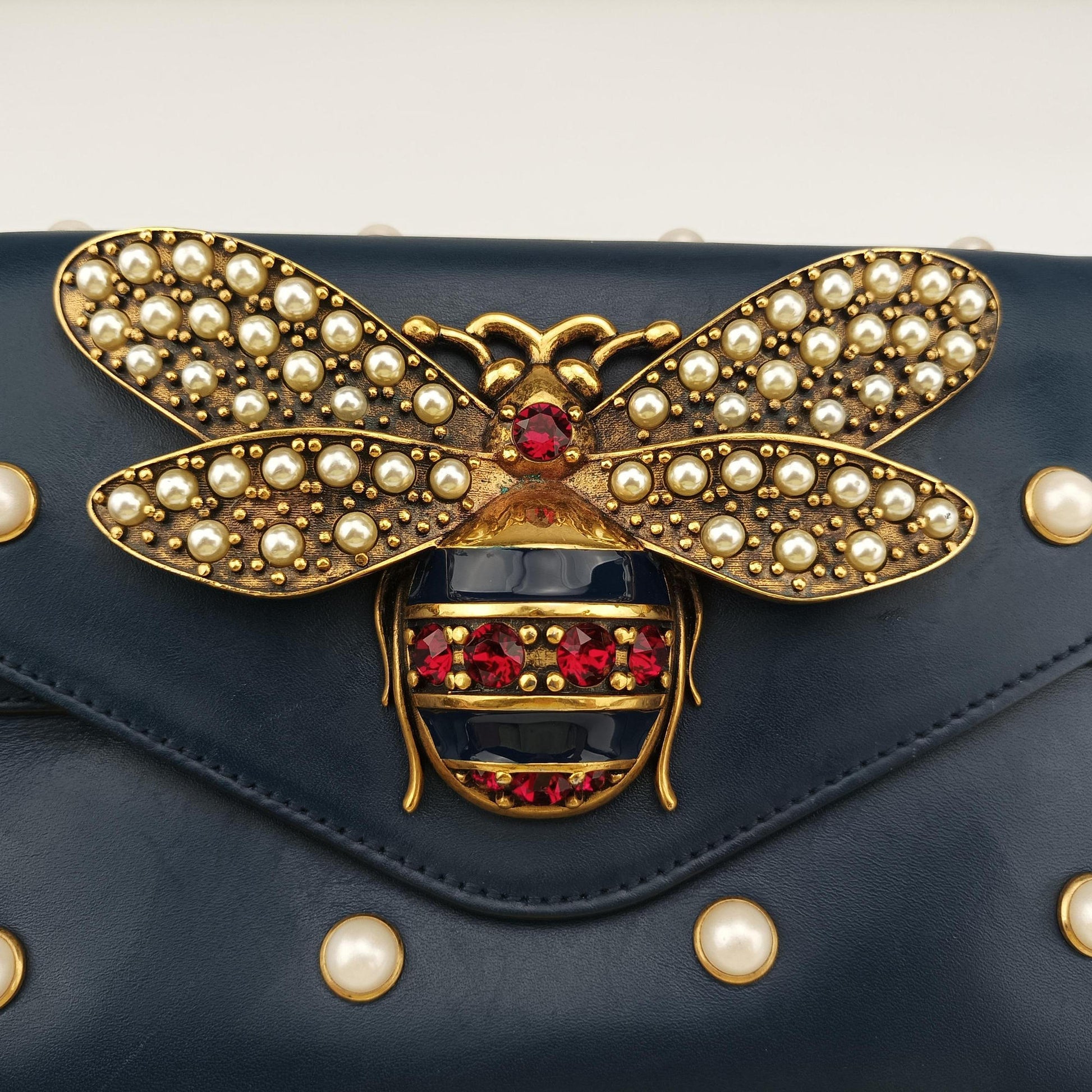 Queen Margaret Navy Leather 453778 F022216287クイーン マーガレット ネイビー レザー 453778 F022216287