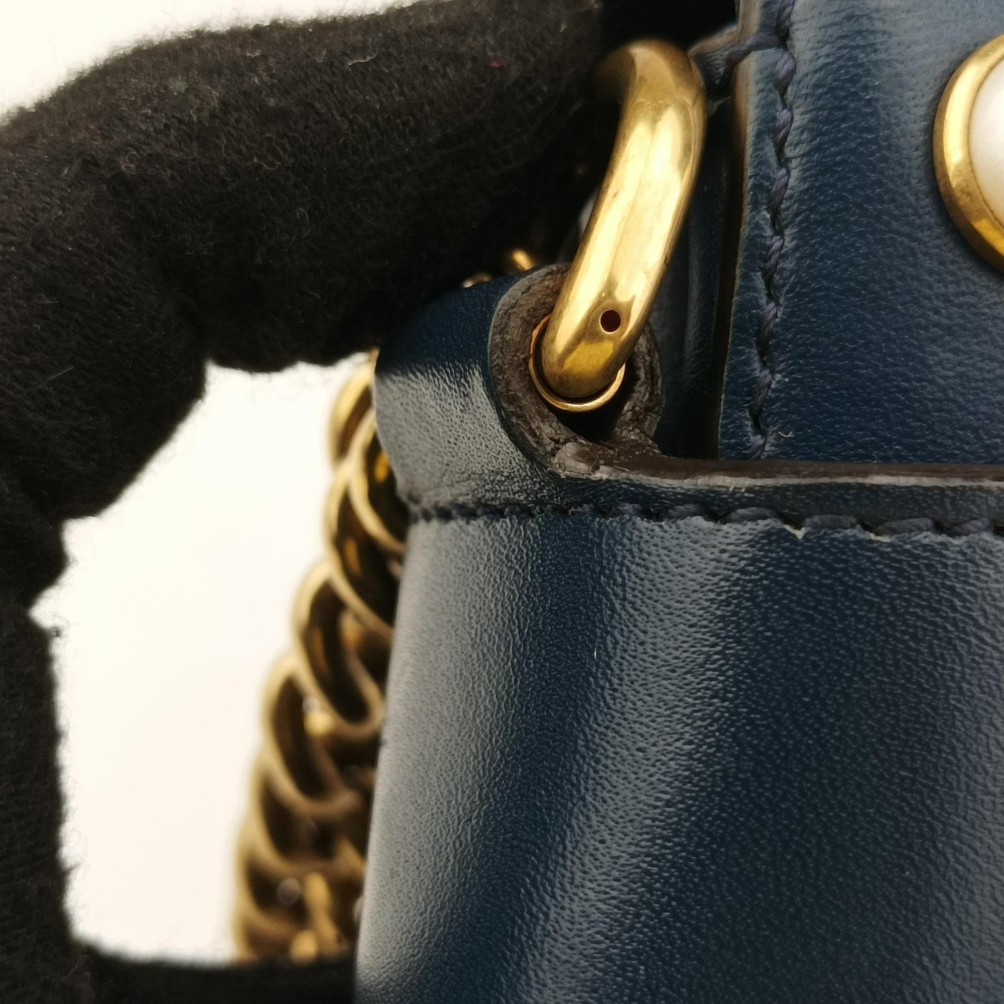 Queen Margaret Navy Leather 453778 F022216287クイーン マーガレット ネイビー レザー 453778 F022216287