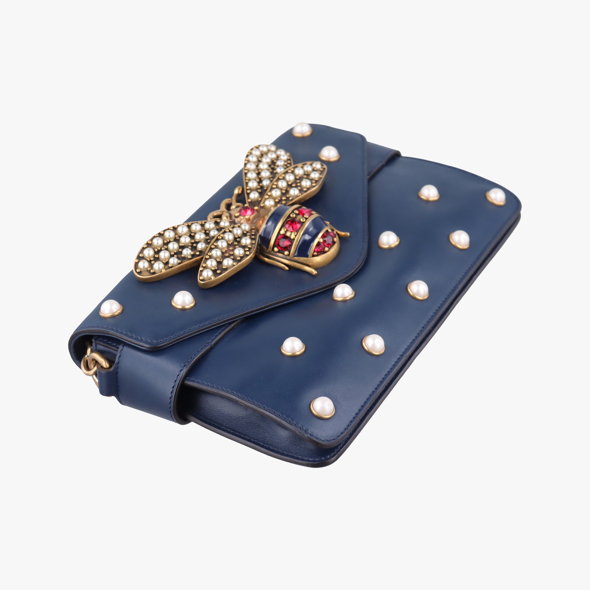 Queen Margaret Navy Leather 453778 F022216287クイーン マーガレット ネイビー レザー 453778 F022216287