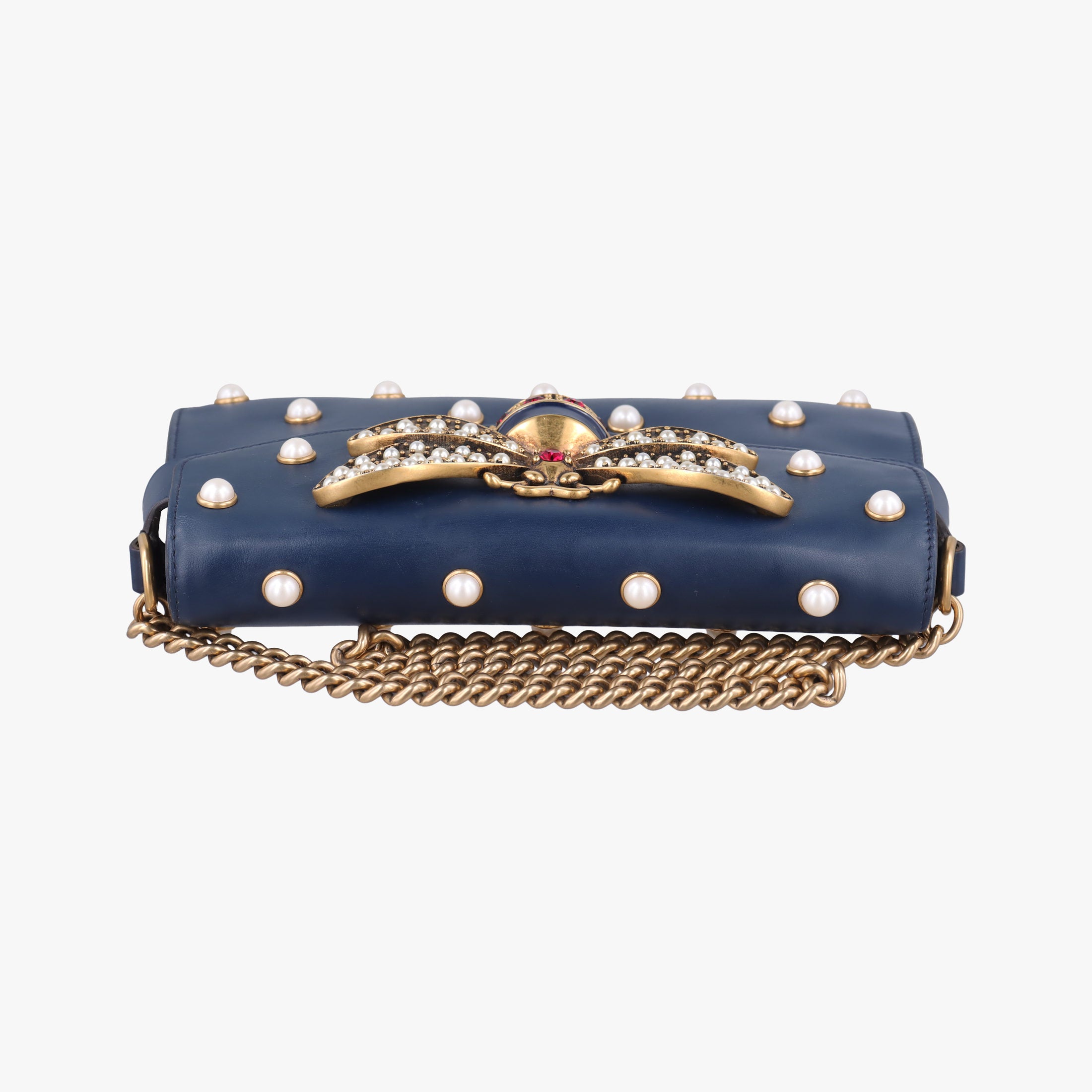 Queen Margaret Navy Leather 453778 F022216287クイーン マーガレット ネイビー レザー 453778 F022216287