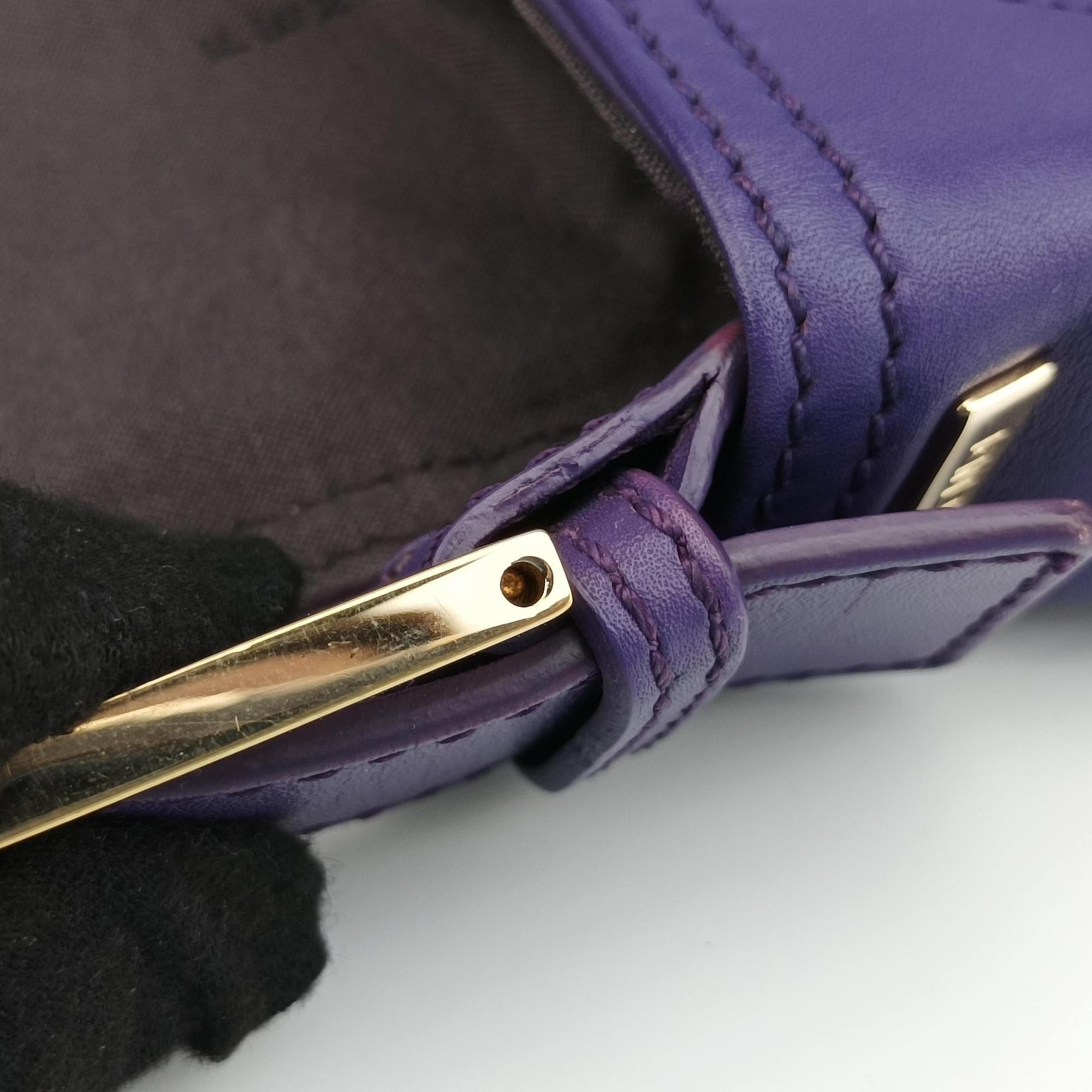 BAGUETTE Purple Leather 8BT180 8BT180-FQ5 119-2566マンマバケット パープル レザー 8BT180 8BT180-FQ5 119-2566