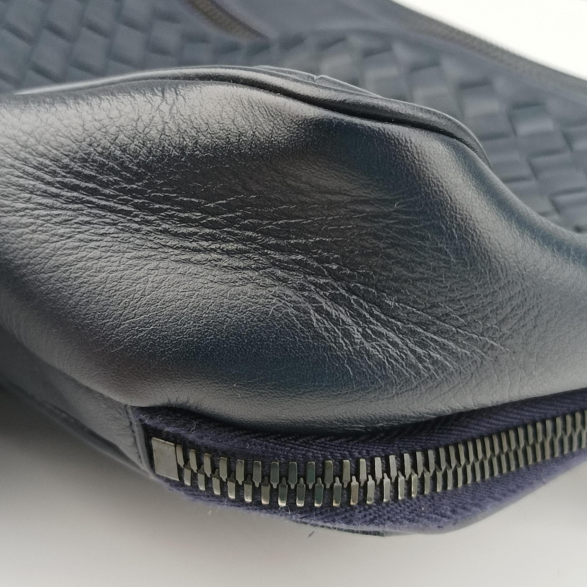 Intrecciato Navy lambskin B07532575Mイントレチャート ネイビー ラムスキン B07532575M