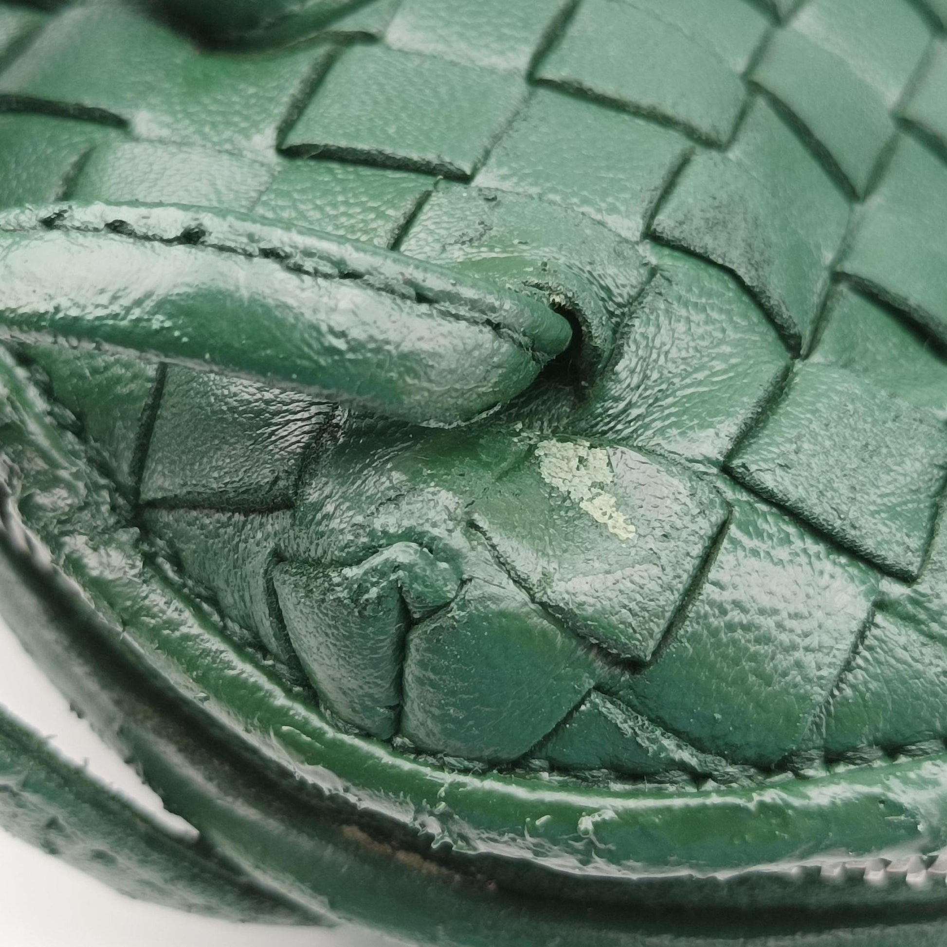 NODINI Intrecciato Green lambskin B03997787Iノディーニ イントレチャート グリーン ラムスキン B03997787I