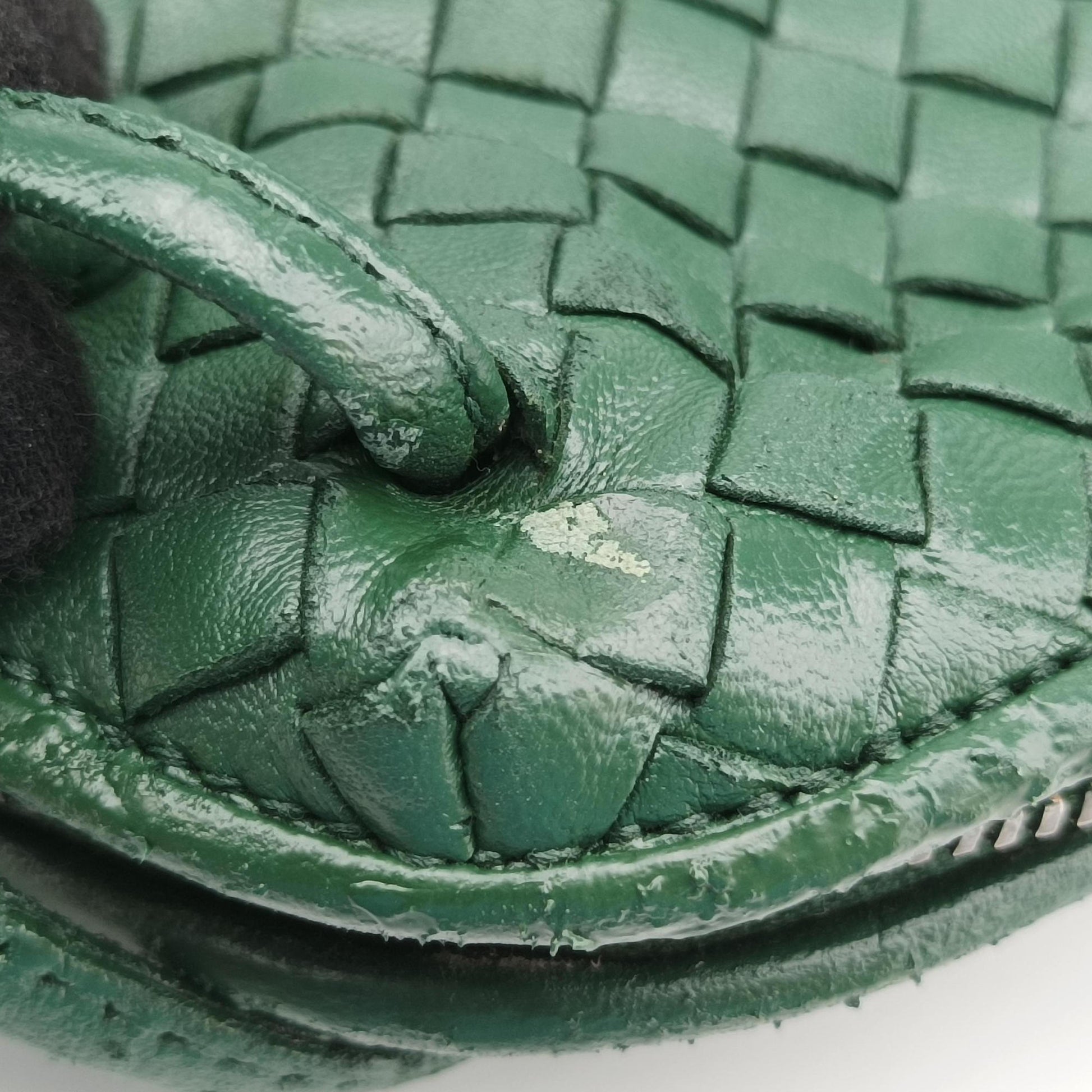 NODINI Intrecciato Green lambskin B03997787Iノディーニ イントレチャート グリーン ラムスキン B03997787I