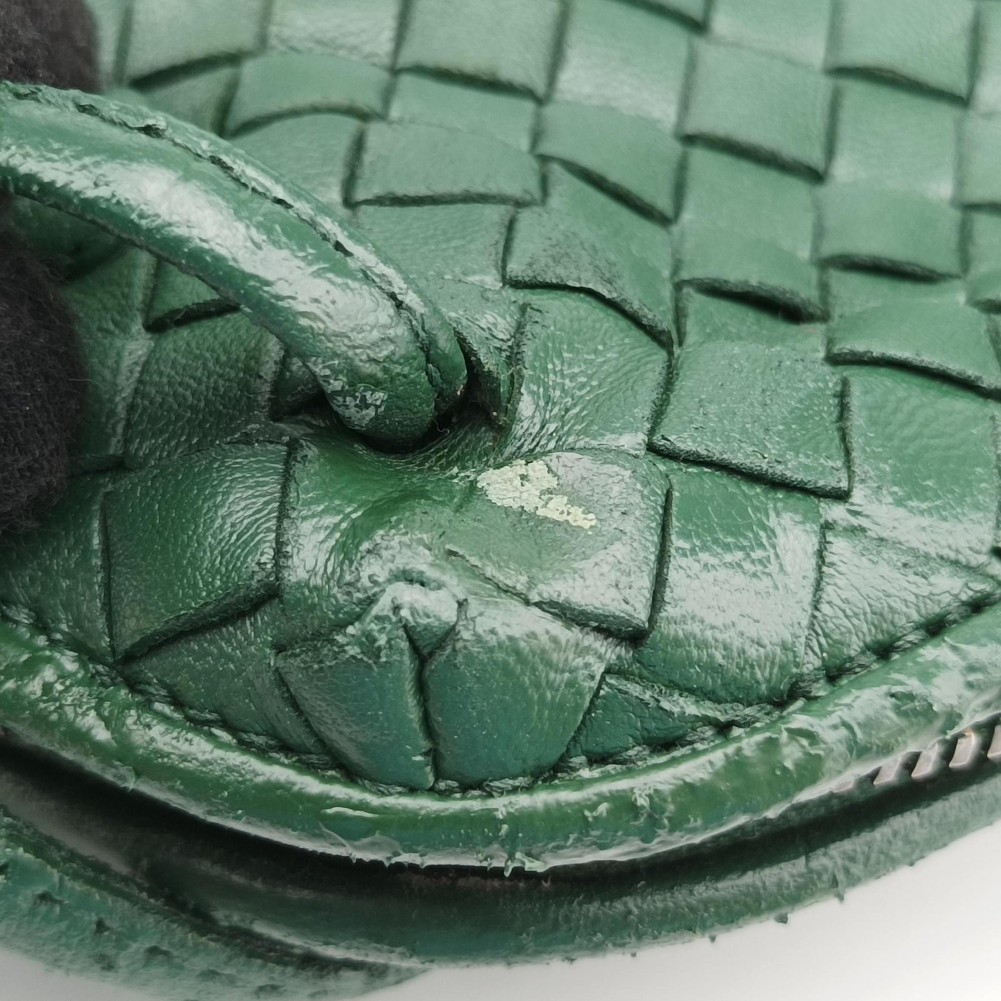 NODINI Intrecciato Green lambskin B03997787Iノディーニ イントレチャート グリーン ラムスキン B03997787I