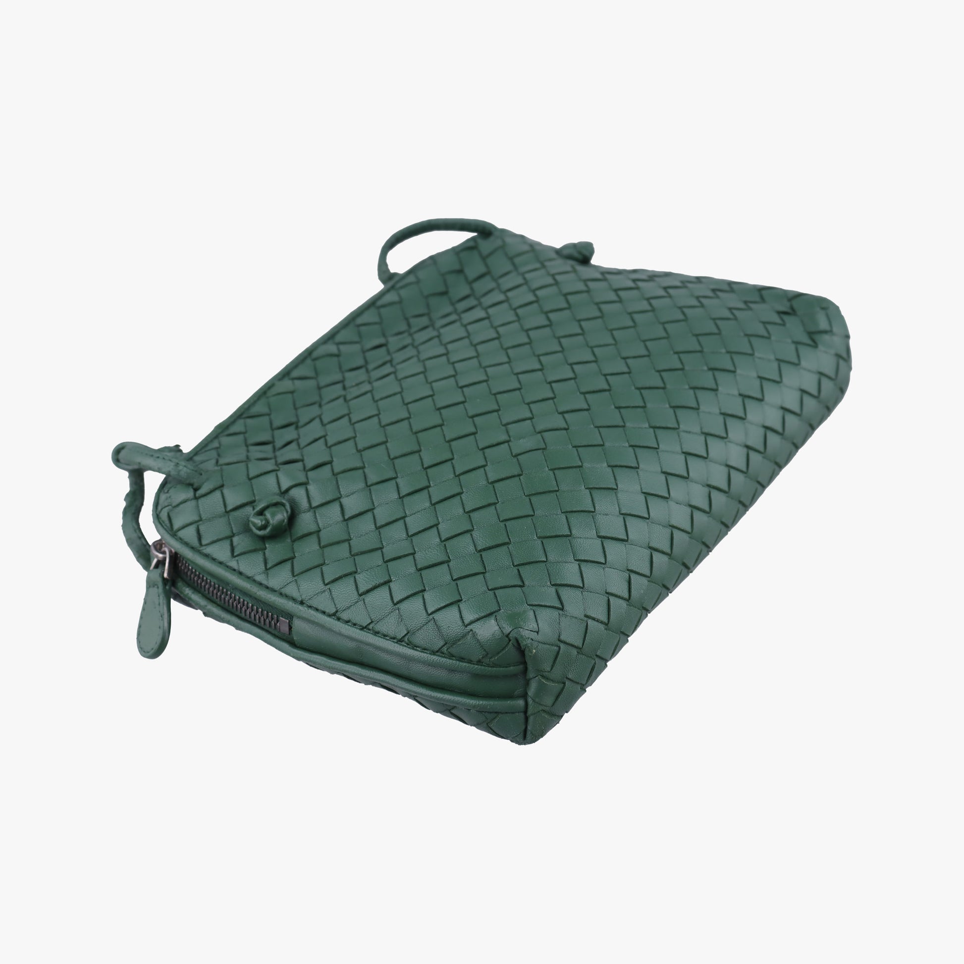 NODINI Intrecciato Green lambskin B03997787Iノディーニ イントレチャート グリーン ラムスキン B03997787I