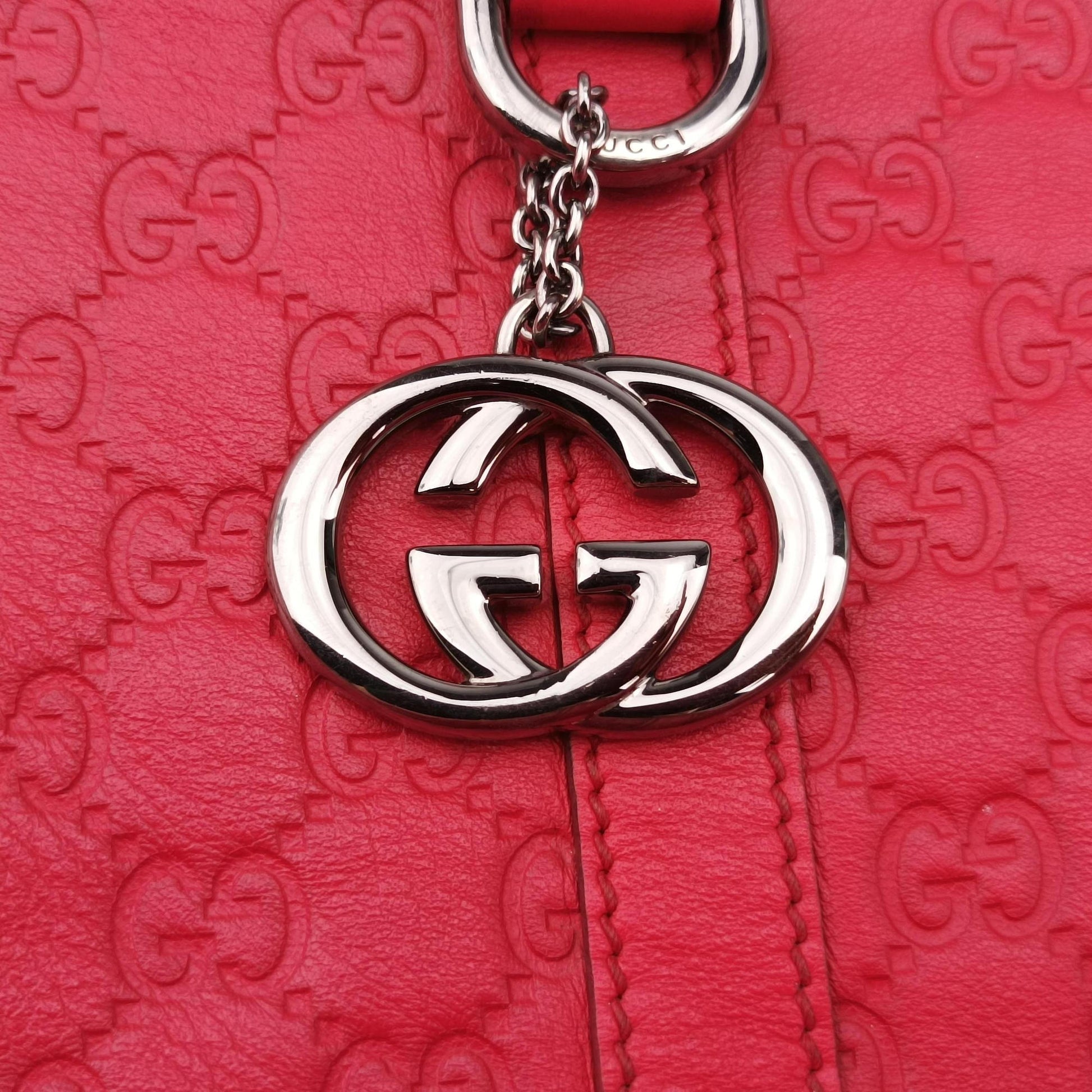 GG Charm Top Handle Red Leather 339551 G019638718GGチャーム トップ ハンドル レッド レザー 339551 G019638718