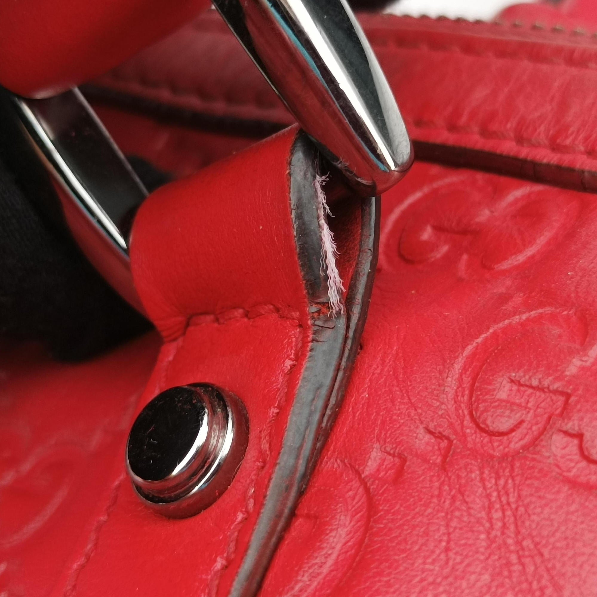 GG Charm Top Handle Red Leather 339551 G019638718GGチャーム トップ ハンドル レッド レザー 339551 G019638718