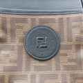 Zucca pattern small Brown×black PVC coated canvas×Leather 7VA456 7VA456 A5K4 199-0397ズッカ柄 スモール ブラウン×ブラック PVCコーティングキャンバス×レザー 7VA456 7VA456 A5K4 199-0397