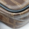 Zucca pattern small Brown×black PVC coated canvas×Leather 7VA456 7VA456 A5K4 199-0397ズッカ柄 スモール ブラウン×ブラック PVCコーティングキャンバス×レザー 7VA456 7VA456 A5K4 199-0397